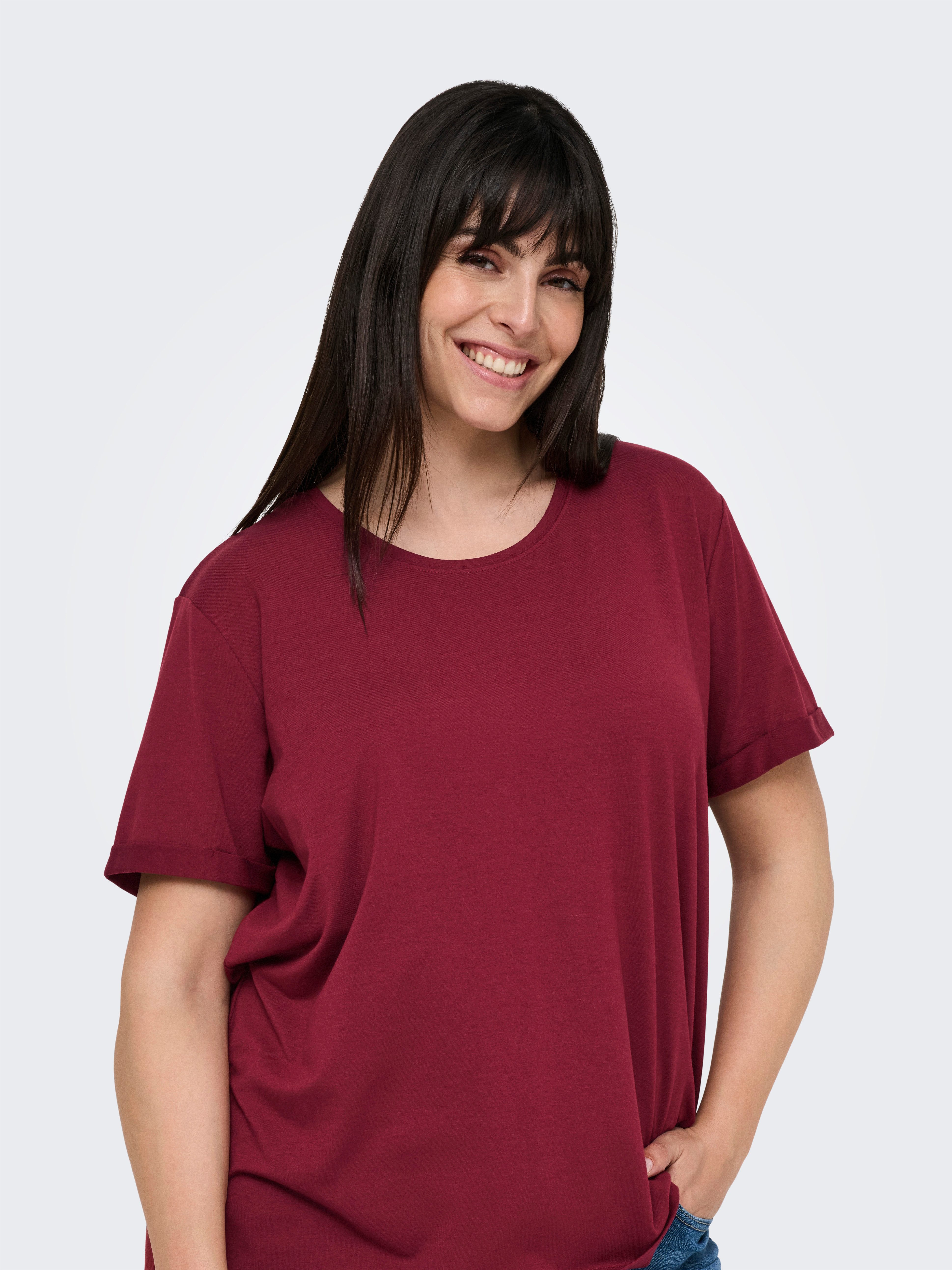 ONLY CARMAKOMA Kurzarmshirt CARMOSTER S/S FOLD günstig online kaufen