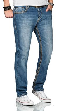 Alessandro Salvarini Straight-Jeans ASMatteo mit dicken Nähten