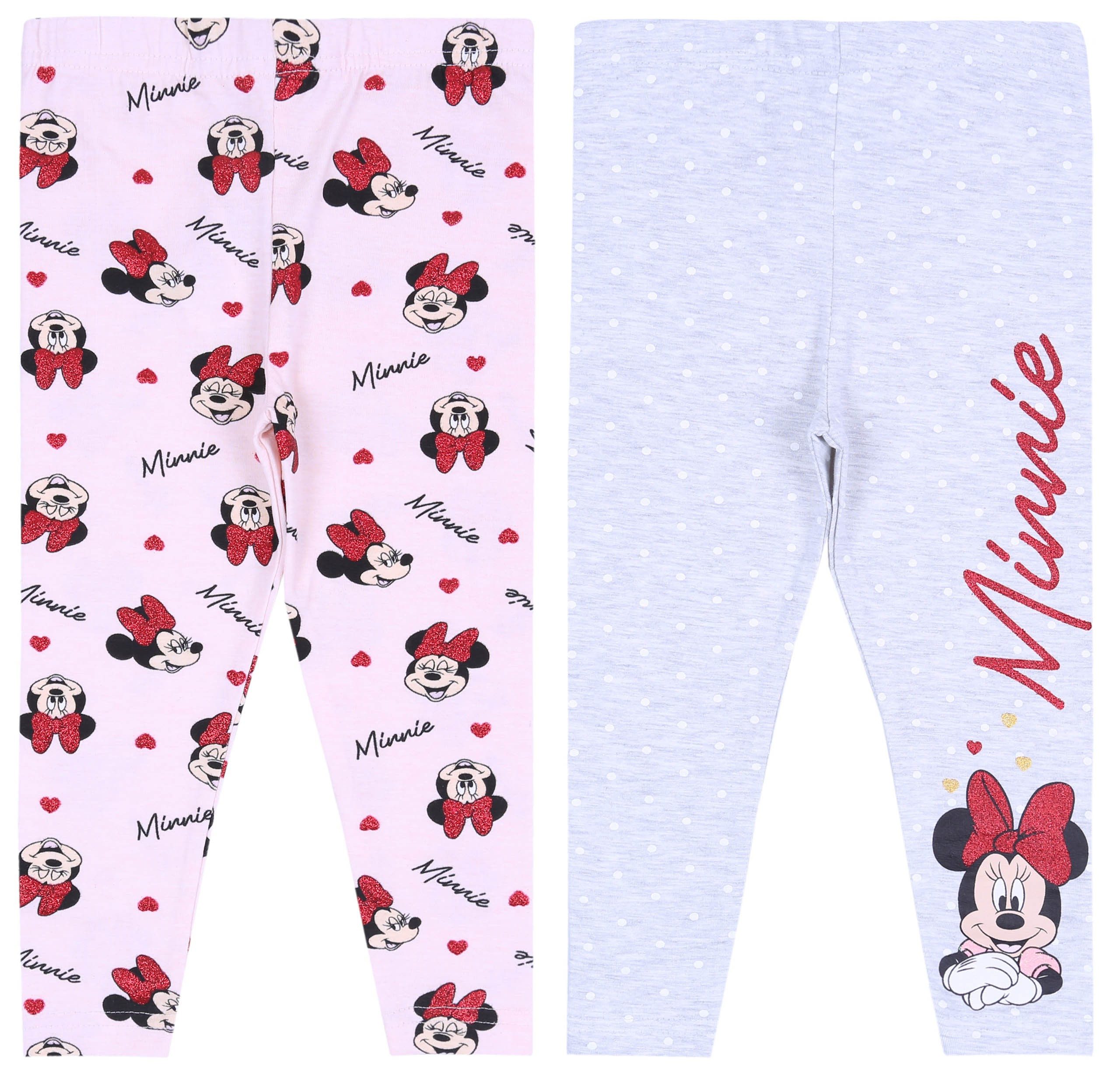 7/8-Leggings 2x Aprikosengraue Leggings, Minnie DISNEY 5-6 Jahre