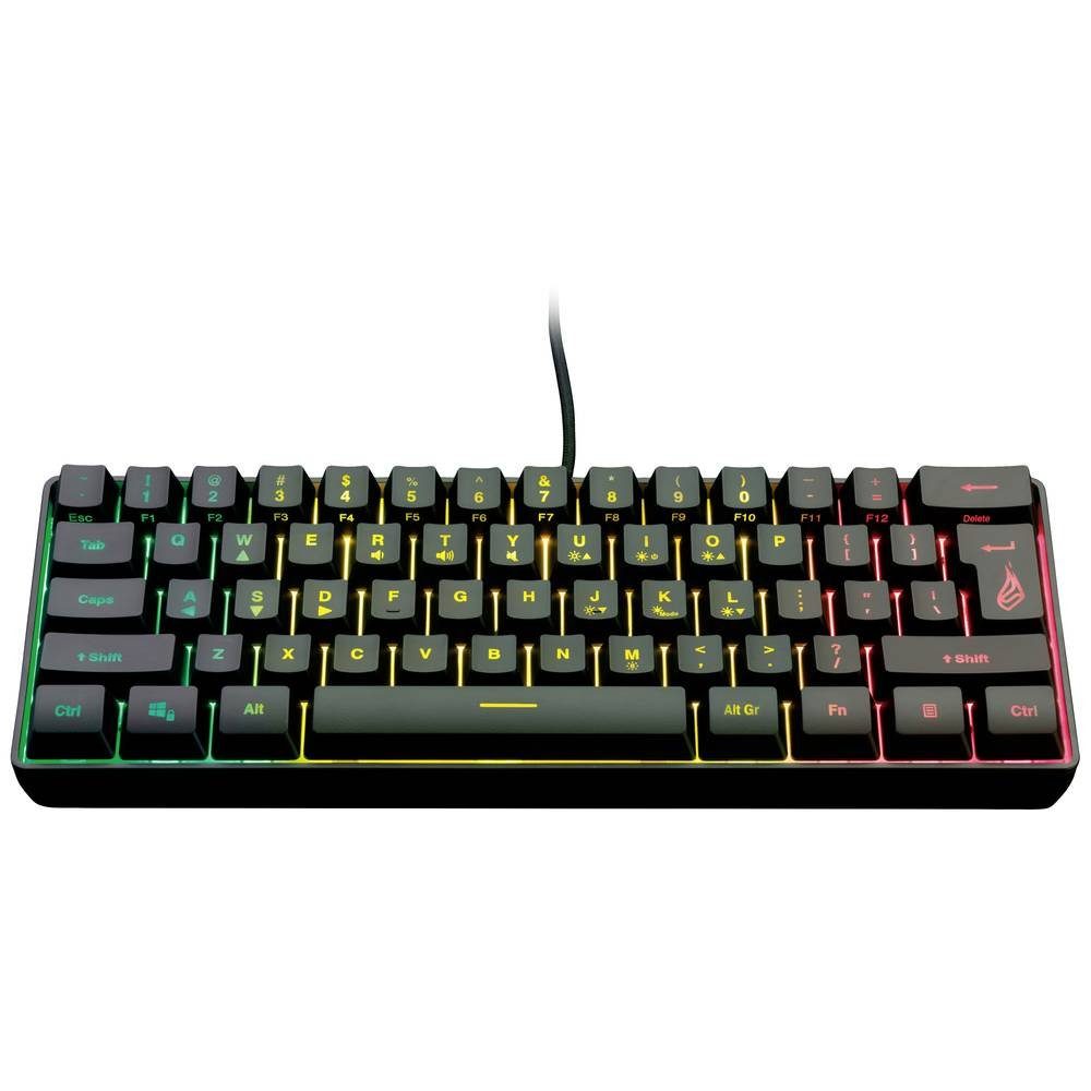 Surefire SureFire 60 % Mechanische RGB–Tastatur, US-Englisch 48701 Tastatur (Beleuchtet, Multimediatasten)