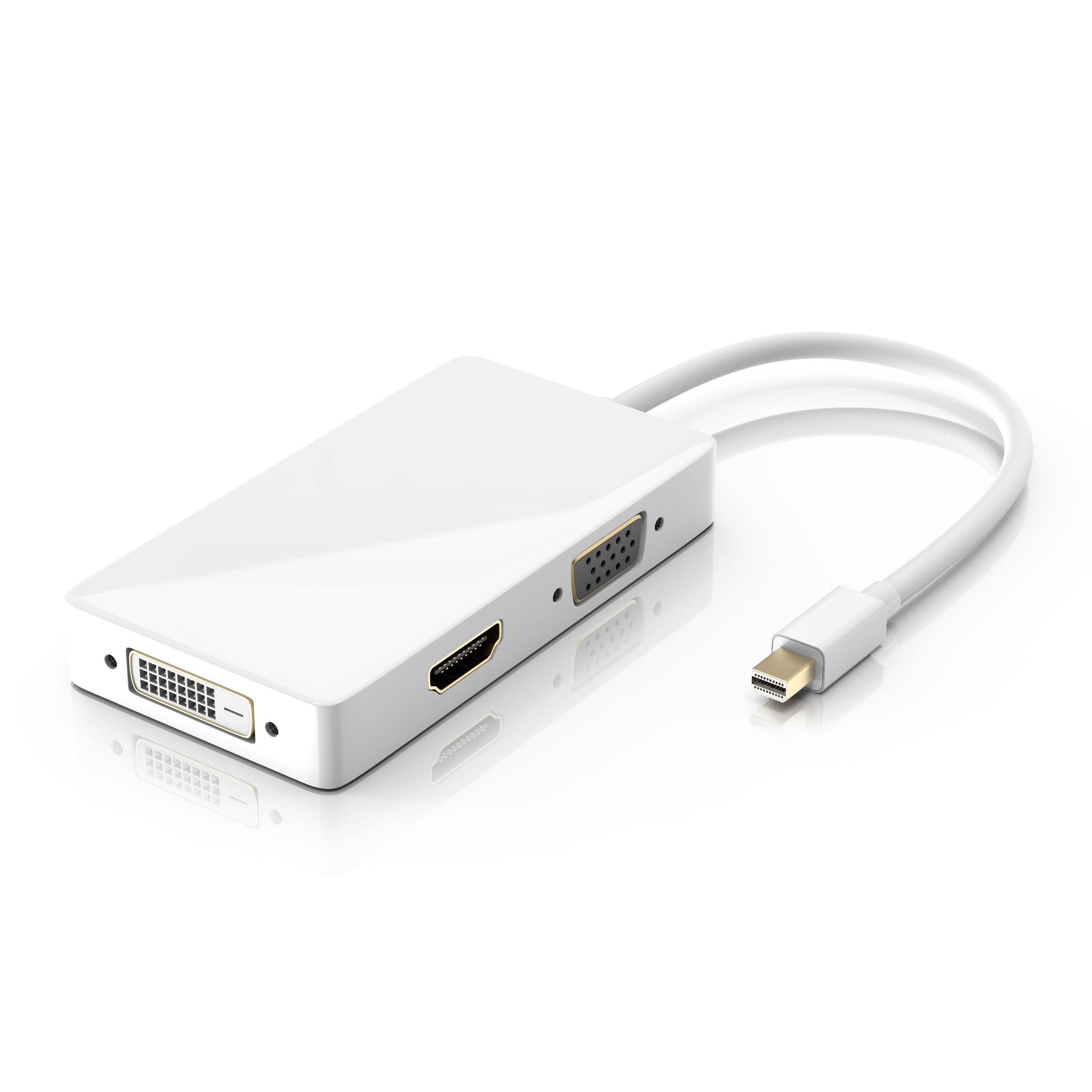 CSL Audio- & Video-Adapter Mini DisplayPort zu HDMI, DVI, VGA, 15 cm, 4k 3in1 MiniDP 1.2 Адаптери, Konverter Kabel 3840x2160 UHD 2160p 4k