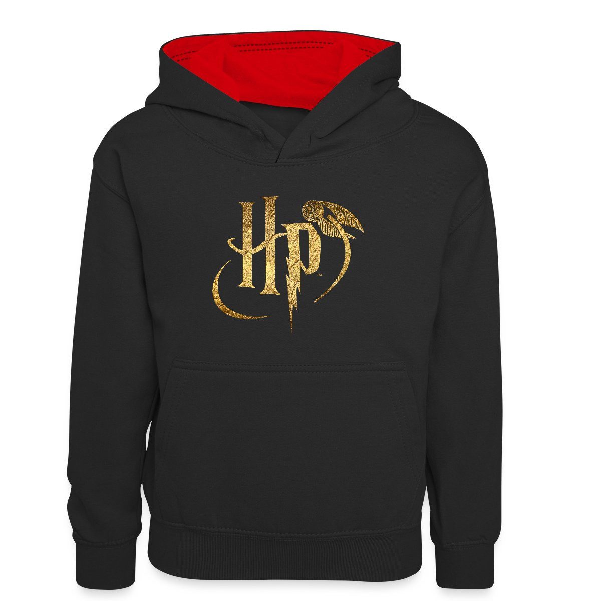 Spreadshirt Hoodie Harry Potter HP Logo Kinder Kontrast-Hoodie (1-tlg)