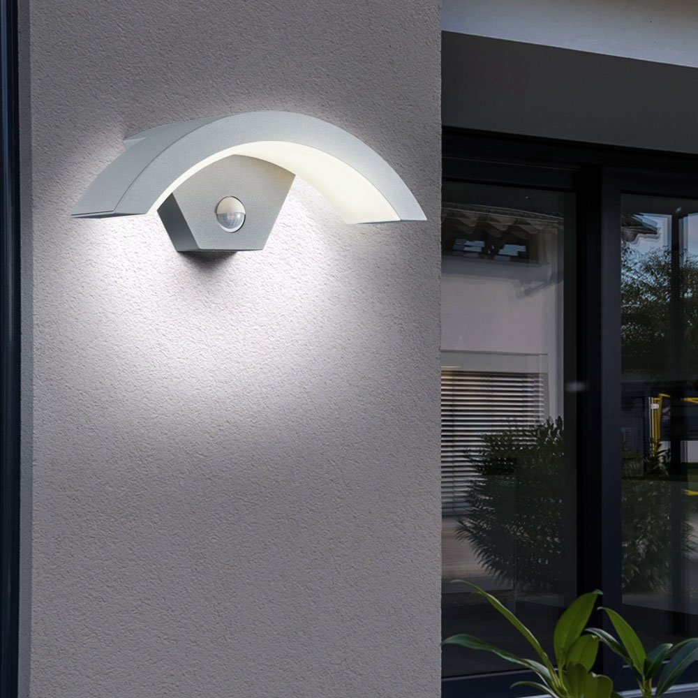 etc-shop Außen-Wandleuchte, LED-Leuchtmittel fest verbaut, Warmweiß,  Wandleuchte Aussen mit Bewegungsmelder LED Aussenleuchten Hauswand
