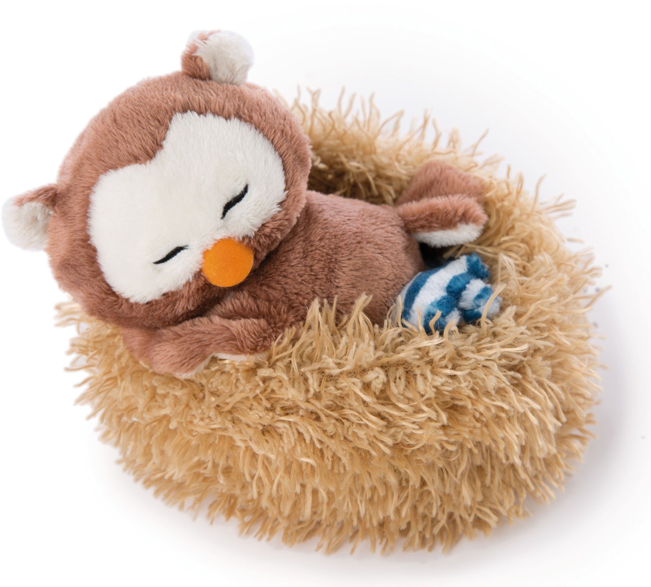 Nici Kuscheltier »The Owlsons, Eule Oscar, 12 cm«, schlafend im Nest