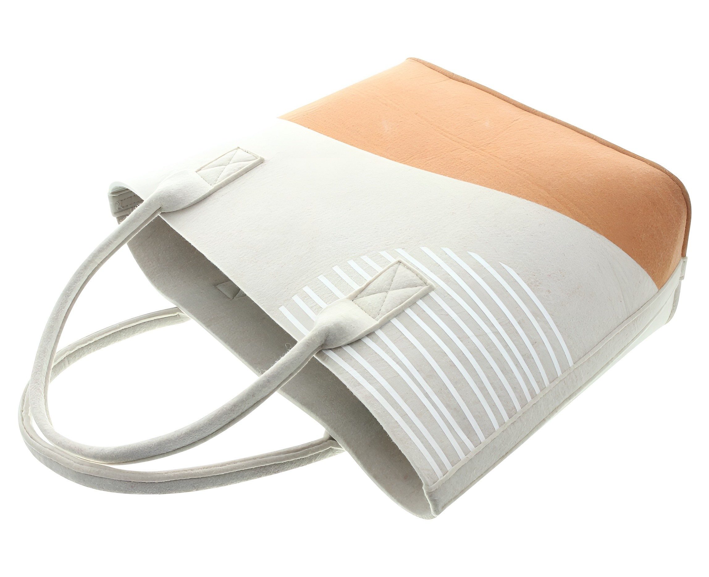 Dekoleidenschaft Shopper "Beige" aus Filz, bedruckt, große Einkaufstasche, Filztasche, Tasche, Tragetasche, Damentasche, Schultertasche, Shopping & Freizeit Bag