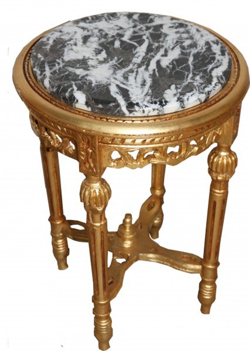 Casa Padrino Beistelltisch Barock Beistelltisch Rund Gold 53 x 38 cm Antik Stil - Möbel