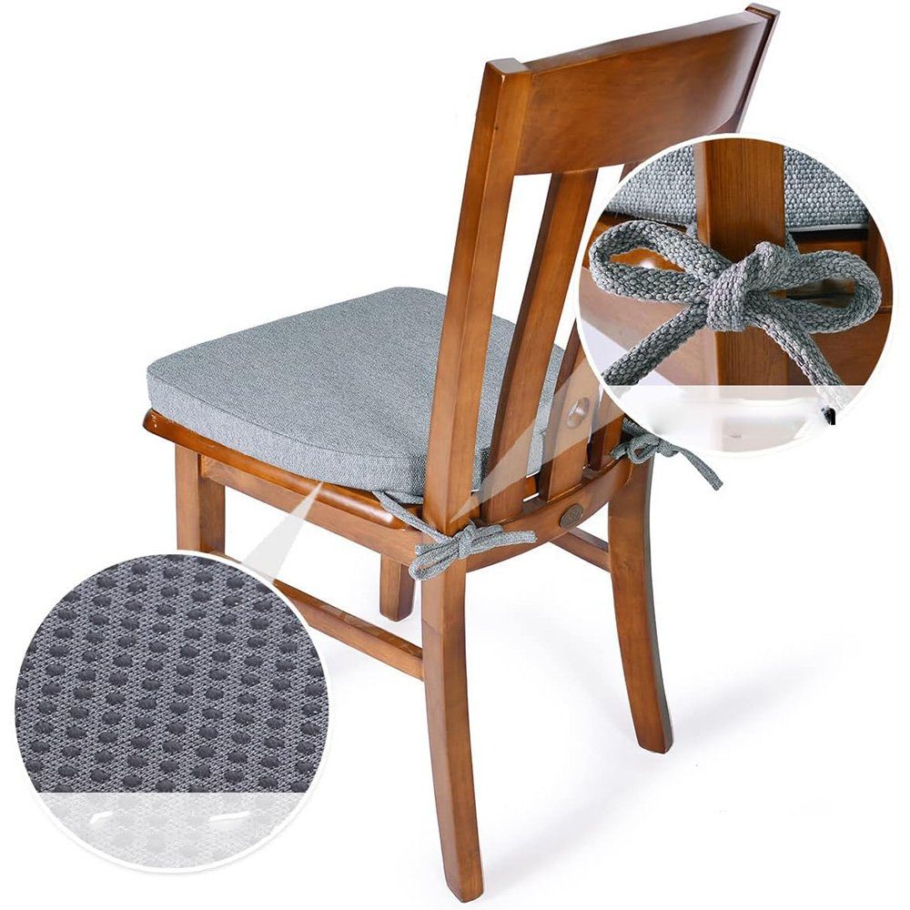 42cm 45 Sitzkissen Waschbares HIBNOPN * Halbrund Stuhlkissen Bindeband Stuhlkissen mit