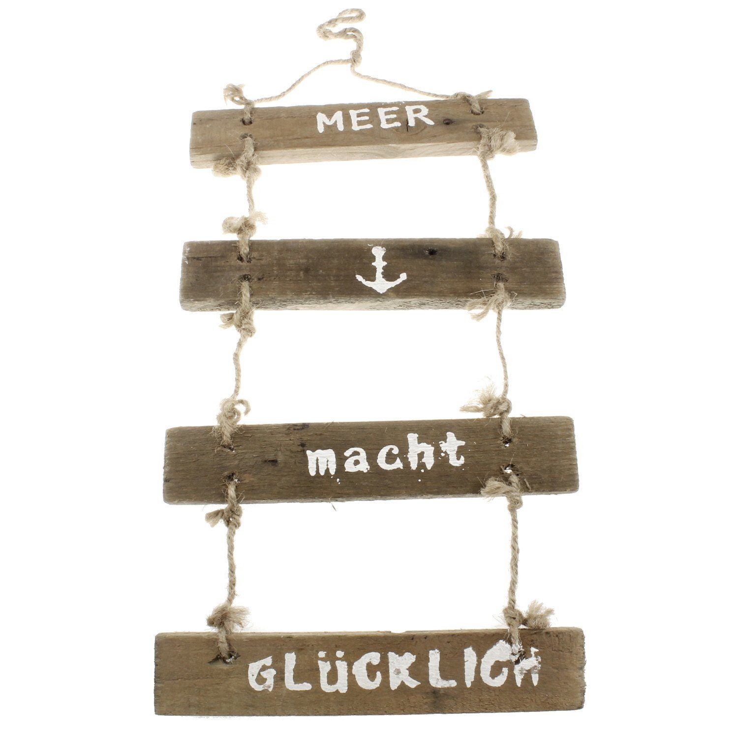 Macosa Home Wanddekoobjekt Dekoschild Holz Meer maritim Holzschild Dekohänger 42 cm Sommerdeko, Holzhänger Hängedeko Badezimmer-Dekoration Wanddeko Gartendeko