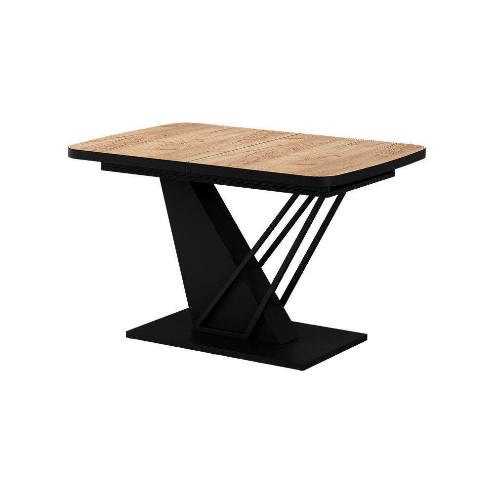 Vicco Esstisch Fenaro, Goldkraft Eiche/Schwarz/Schwarz, 120 x 80 cm ausziehbar (1-St)
