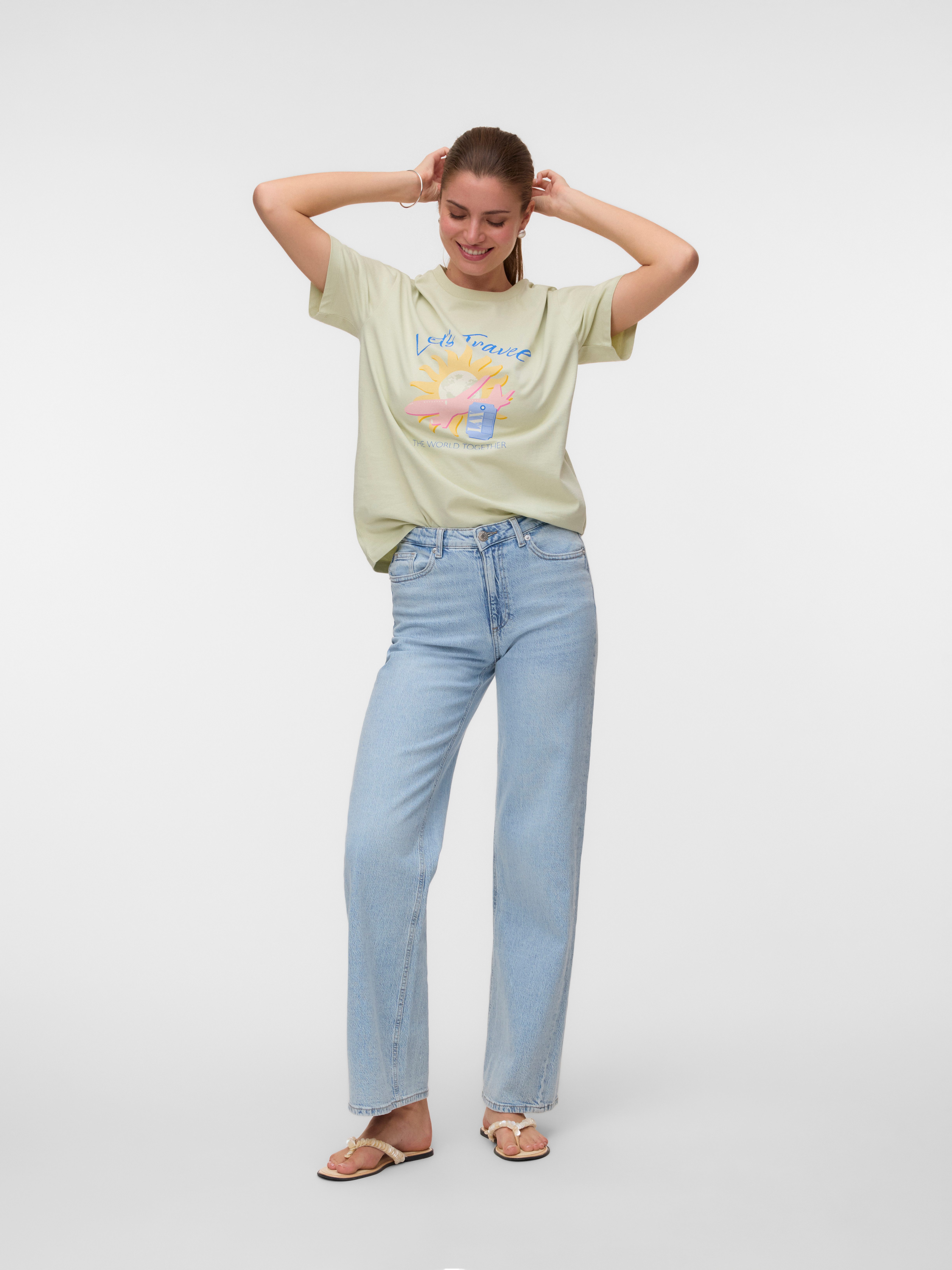 Vero Moda T-Shirt VMNINNA MIA SS TOP BOX JRS Baumwolle, Rückenprint – Bild 5 von 5