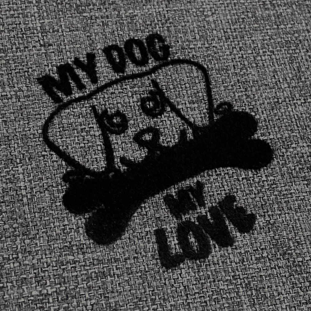 novely® Stoff OXFORD 330D Hundeliebe - Beflockter Outdoor-Polsterstoff - Wasserabwei, Wasserabweisend, Outdoor, Meterware, 1lfm