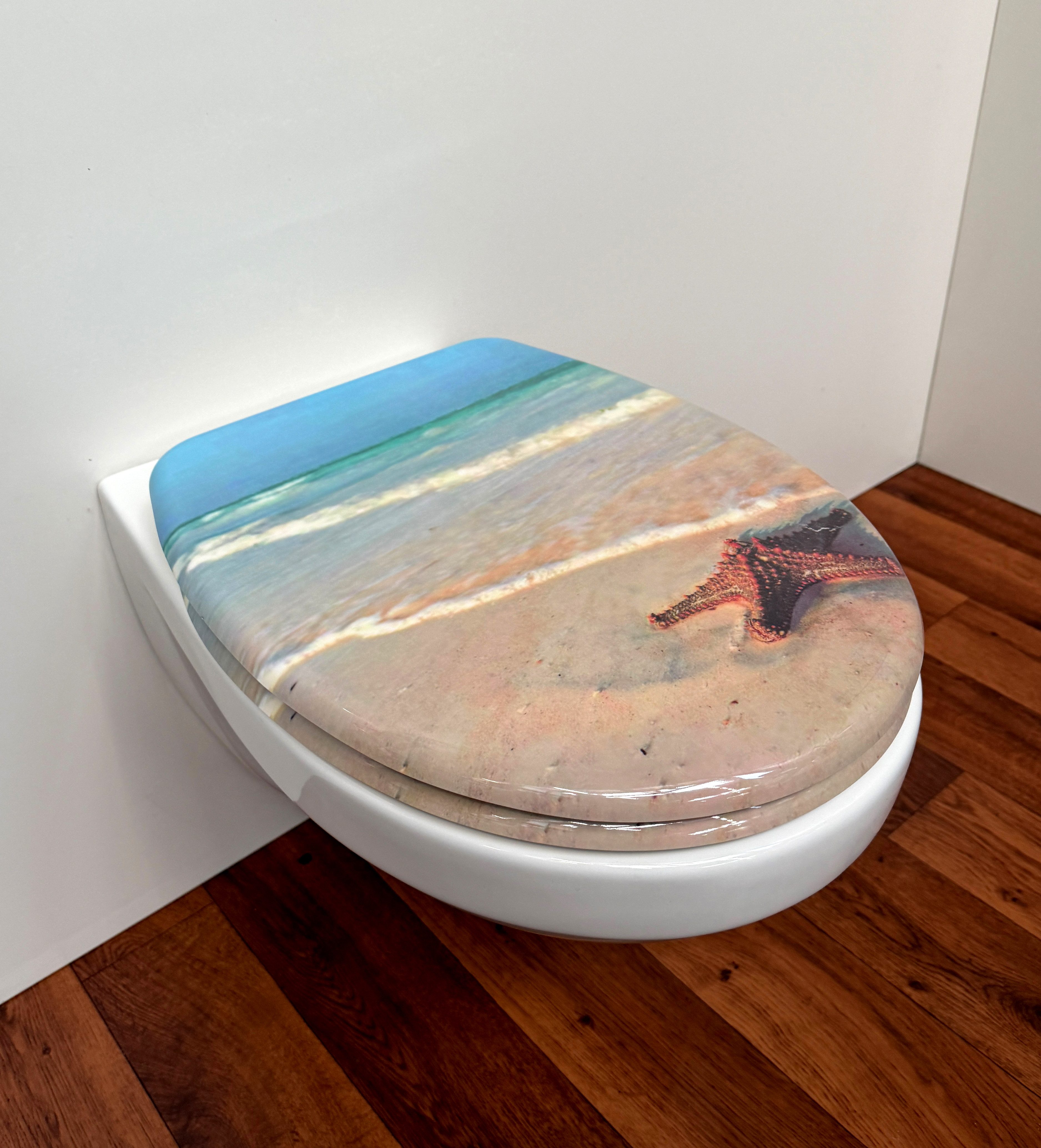 welltime WC-Sitz Classic Decor, Kratzfester Duroplast Klo-Sitz mit Absenkautomatik & Schnellverschluss