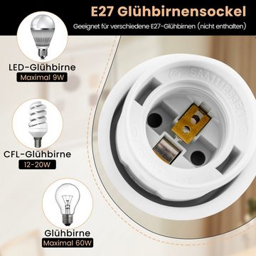 COSTWAY Stehlampe, mit Fußschalter, E27-Glühlampensockel & Lampenschirm 146cm