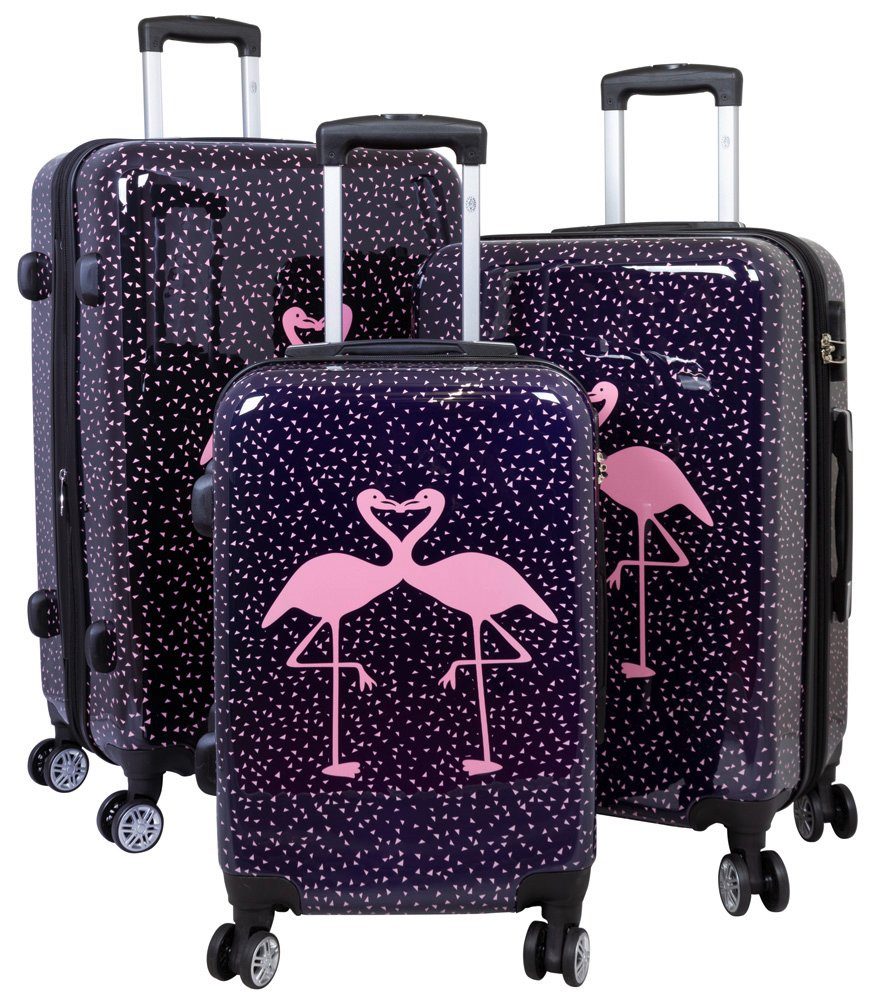 Trendyshop365 Hartschalen-Trolley Flamingo, bunter Koffer mit günstig online kaufen