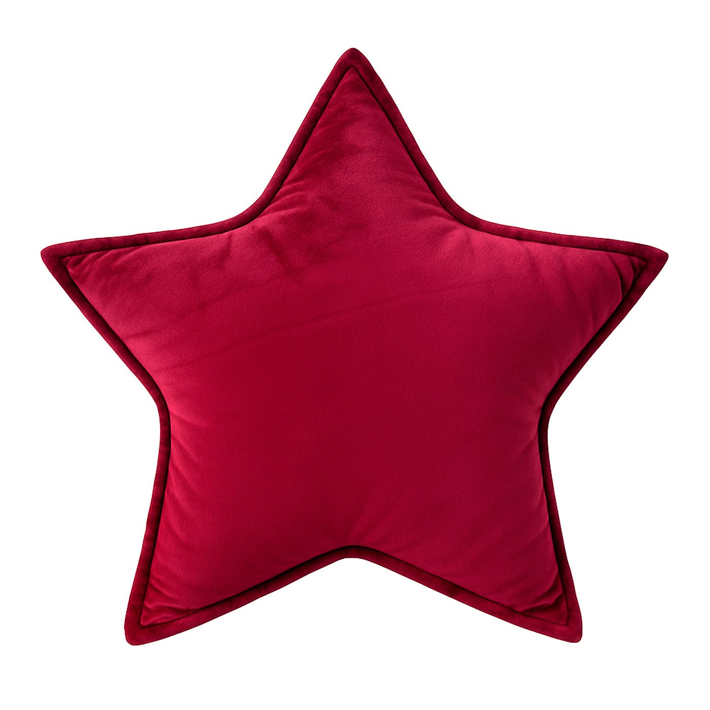 heimtexland Dekokissen Deko Kuschelkissen Weihnachten Weihnachtskissen, weicher Samt I Stern I bordeaux rot I 40 cm I Geschenk-Idee