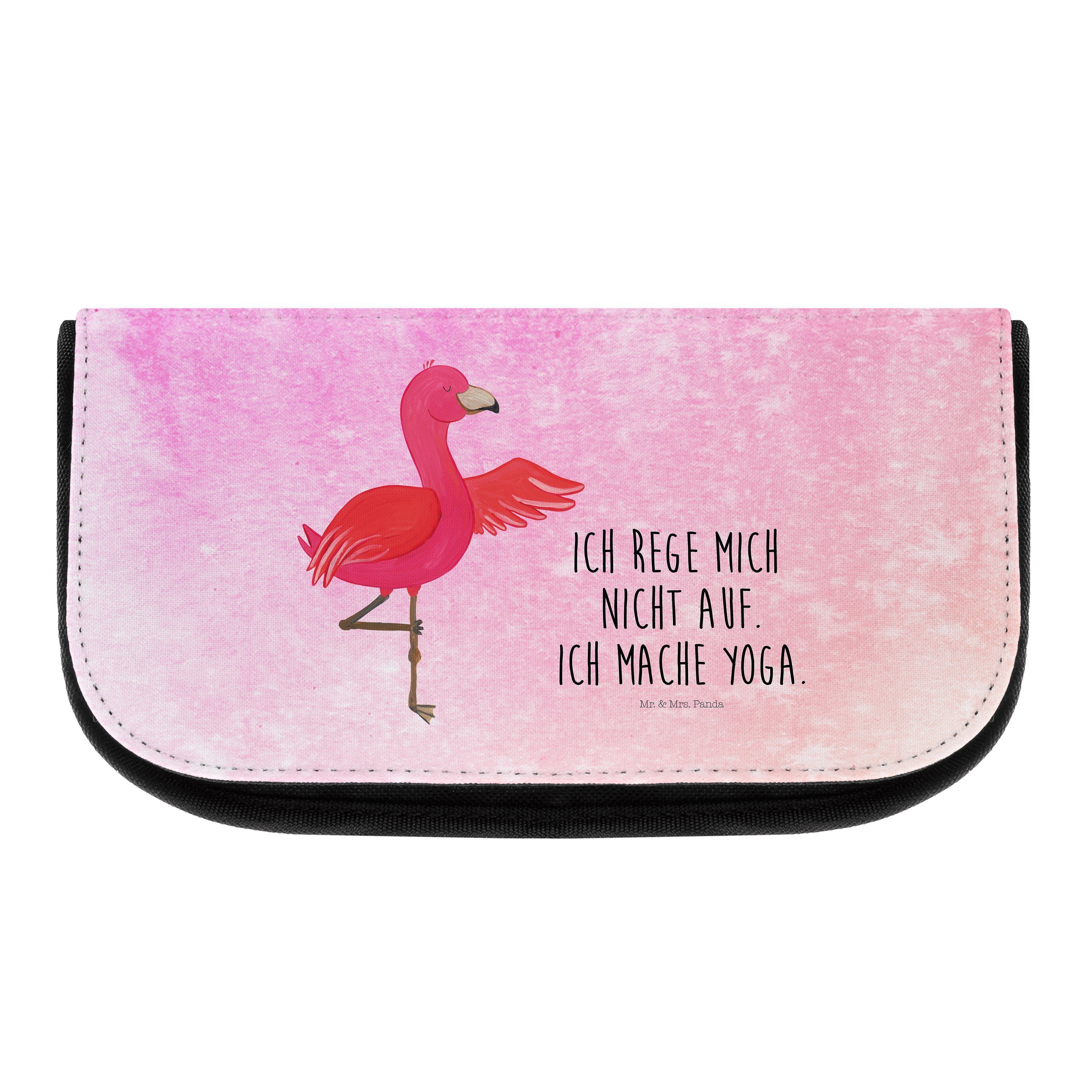 - Panda Pink Flamingo Mr. Aquarell & Tasche, - Kosmetiktasche Geschenk, Make-Up (1-tlg) Yoga-Übung, Yoga Mrs.