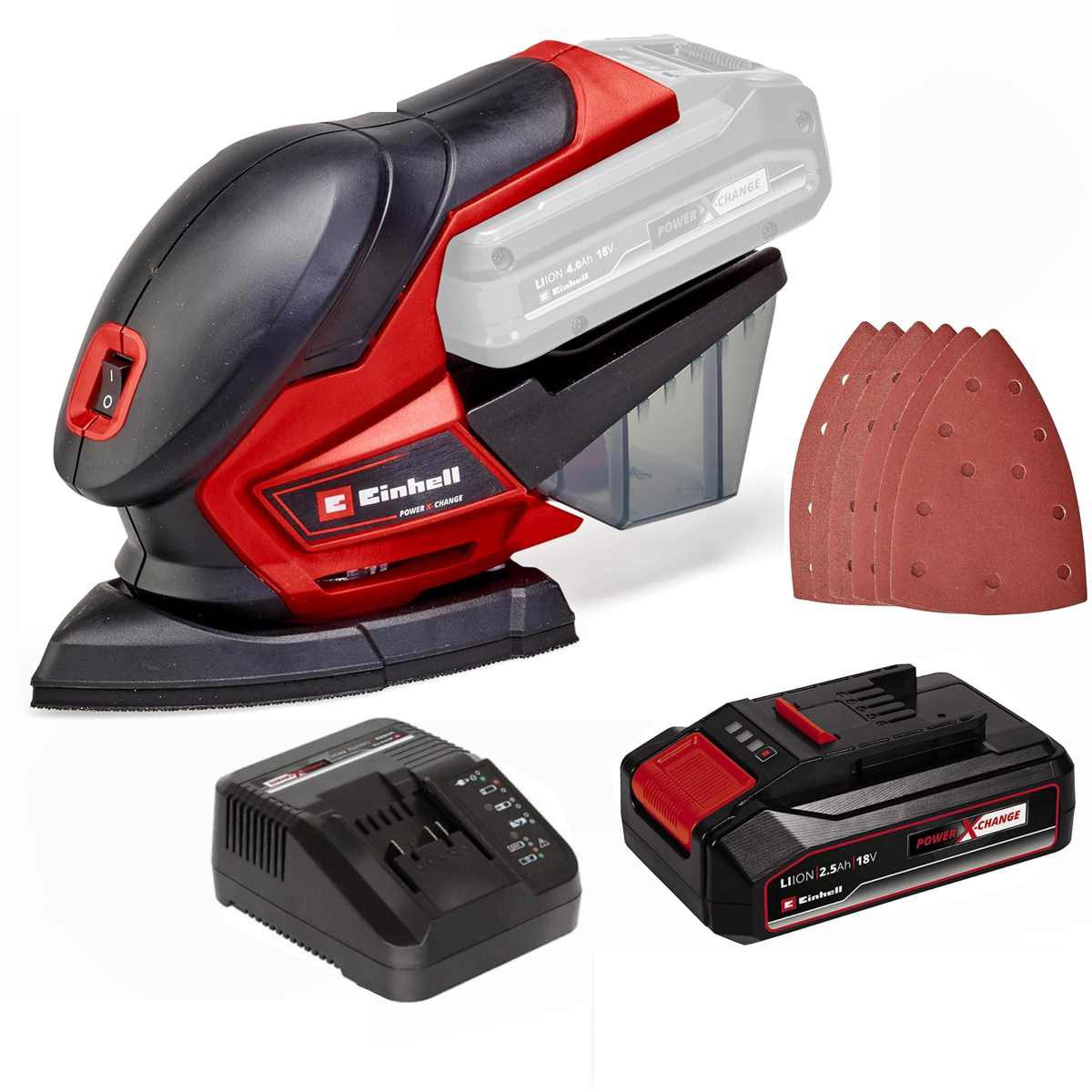 Einhell Multischleifer Einhell Multischleifer TE-OS 18/150 Li-18V mit Akku 2,5 Ah, Ladegerät