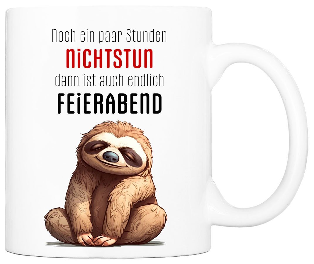 Spruch 330 - handgefertigt, Keramik, Cadouri Tasse, Geschenk, mit beidseitig ml Kaffeetasse Tasse FEIERABEND bedruckt, humorvolle Bürotasse,