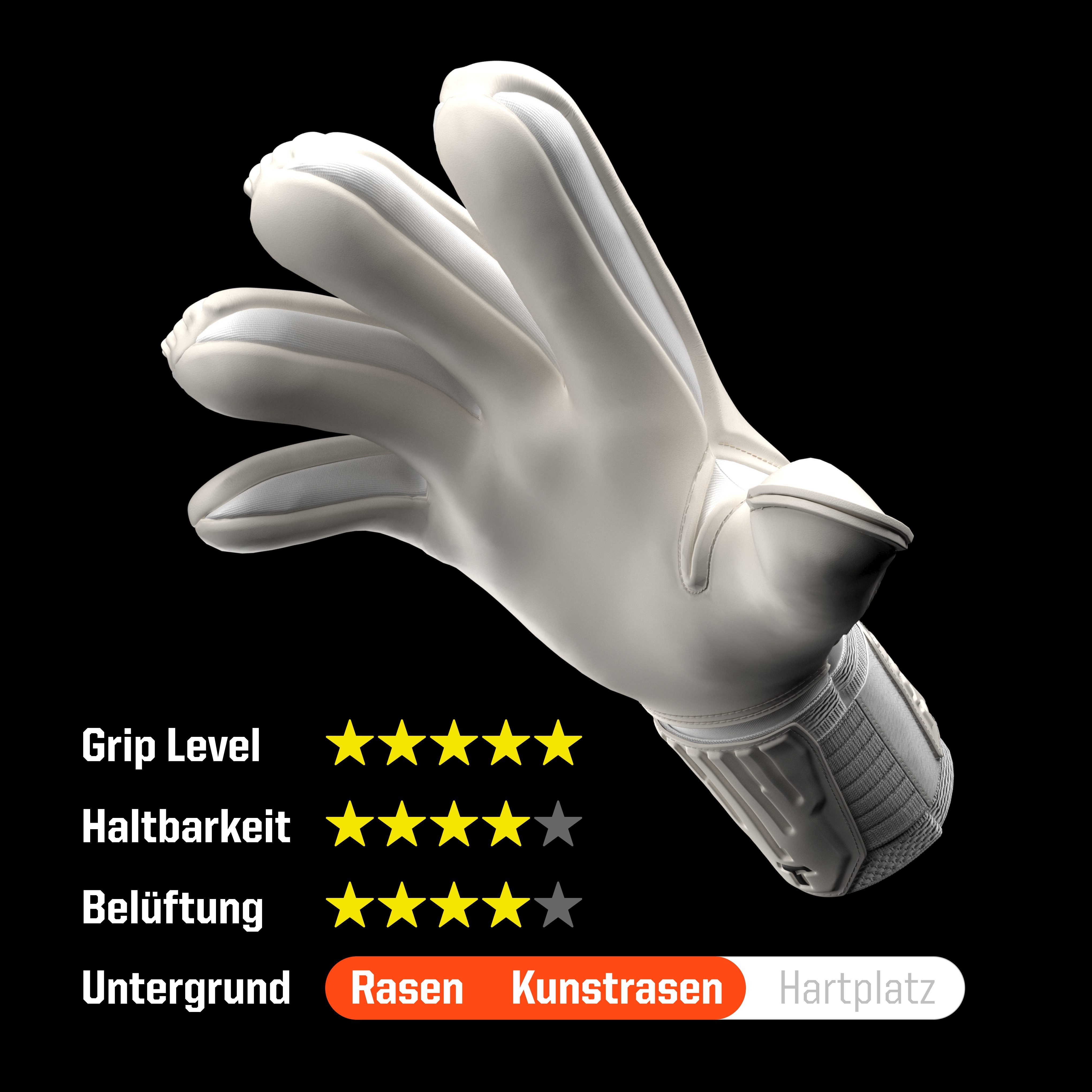 T1TAN Torwarthandschuhe Erwachsene, LEGEND White-Out, Größe 6-11