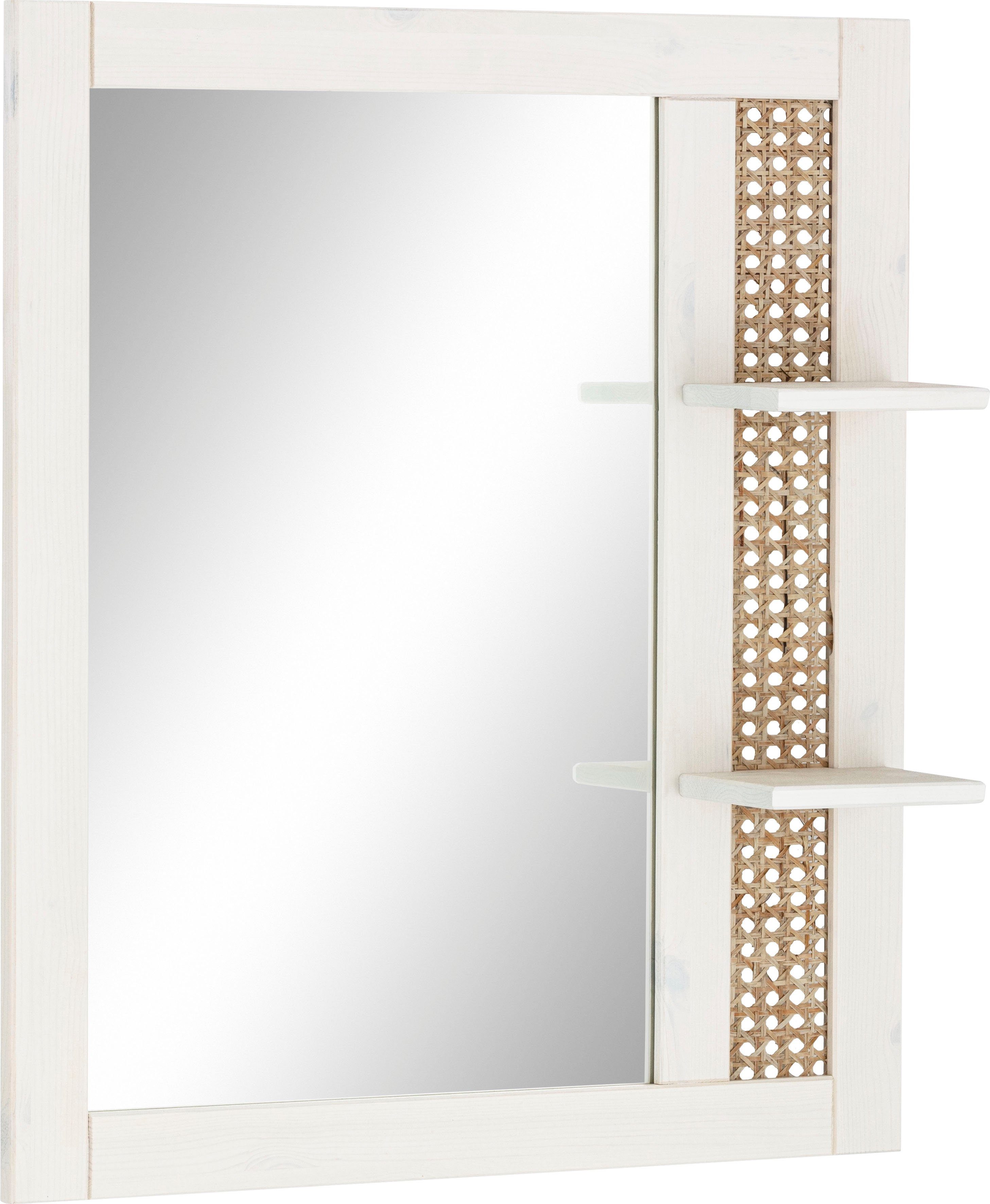 Home affaire Spiegel »Roan«, aus Kiefer massiv mit Rattan-Einsatz, Breite 61 cm-Otto