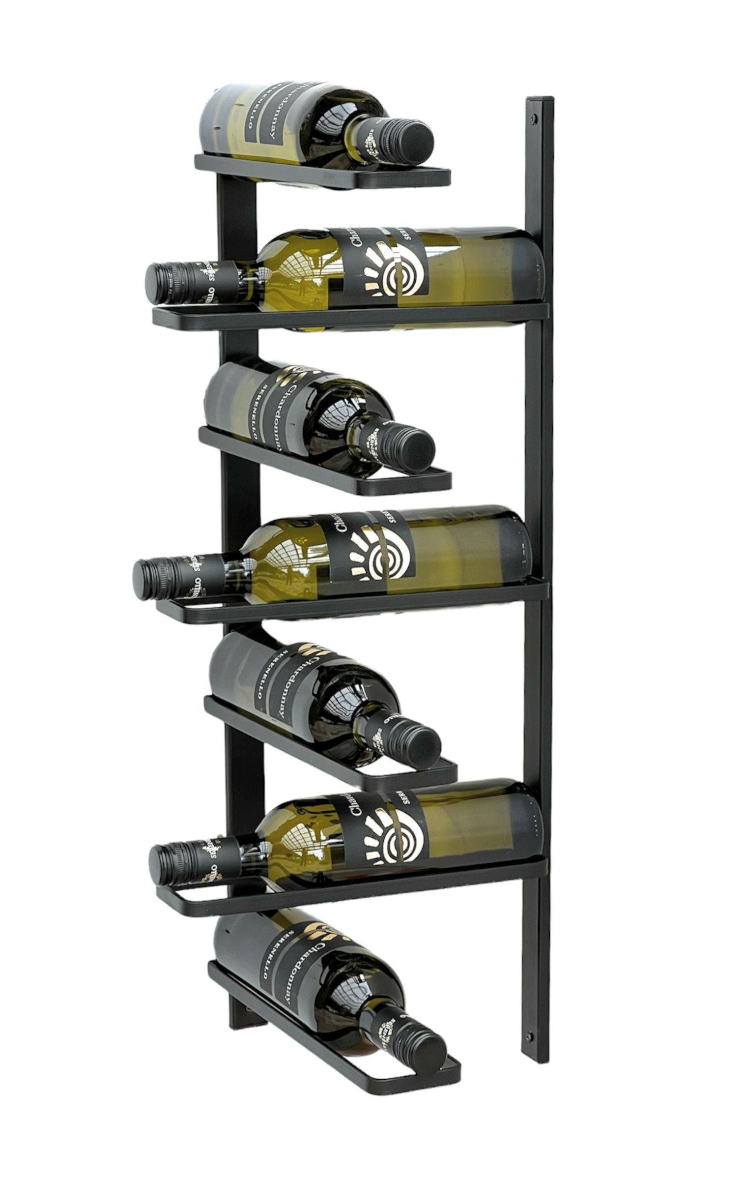 Weinregal Metall Schwarz Ecke Wand 2.Teilig Eckregal Flaschenregal 96326
