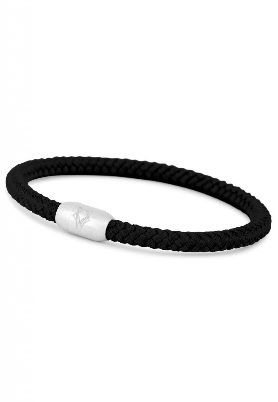 Armband Silvus Nylonarmband - Mattsilber - Schwarz 20,50cm