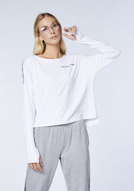 JETTE SPORT Langarmshirt mit Label-Akzenten