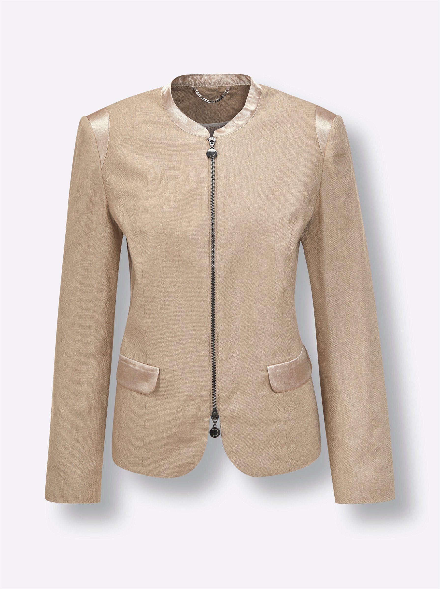 creation L Blusenblazer Leinen-Viskose-Blazer Langarm