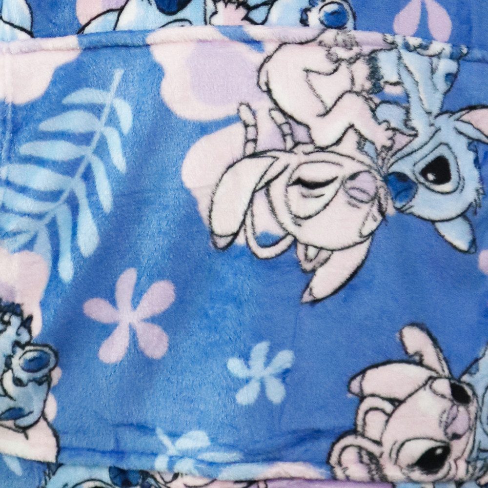 Disney Fleeceponcho Disney Stitch Kuschelponcho mit Ärmeln Kapuze Tasche S-L