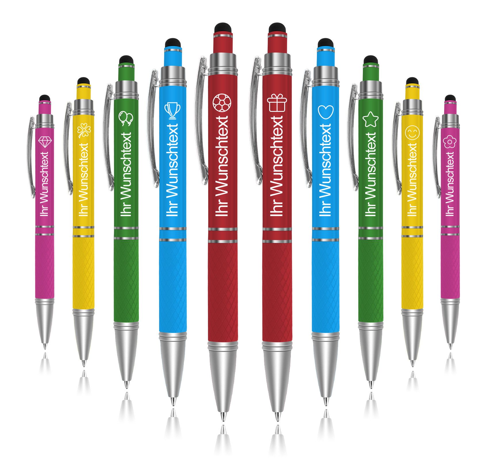 lindahandel Kugelschreiber Personalisierter Kugelschreiber mit Gravur, individueller Name Text, blaue Tinte, Geschenk für Geburtstag Büro,Metall Kugelschreiber