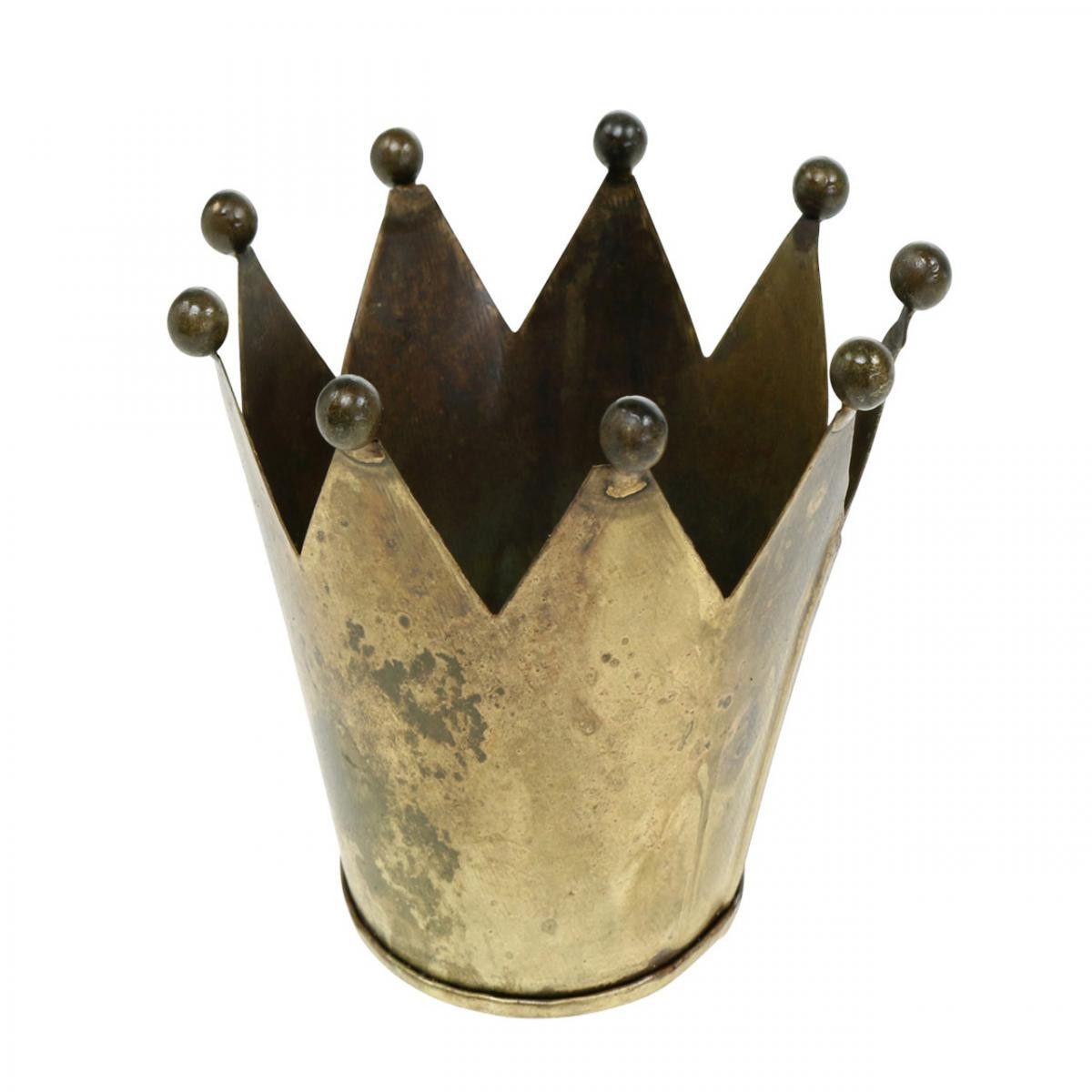 Viana Gartenfigur Teelichthalter Krone Metall Vintage Antik-Look Dekoideen