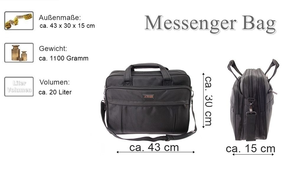 SHG Messenger Bag ֎ Querformat Umhängetasche Baustellentasche Schultertasch günstig online kaufen