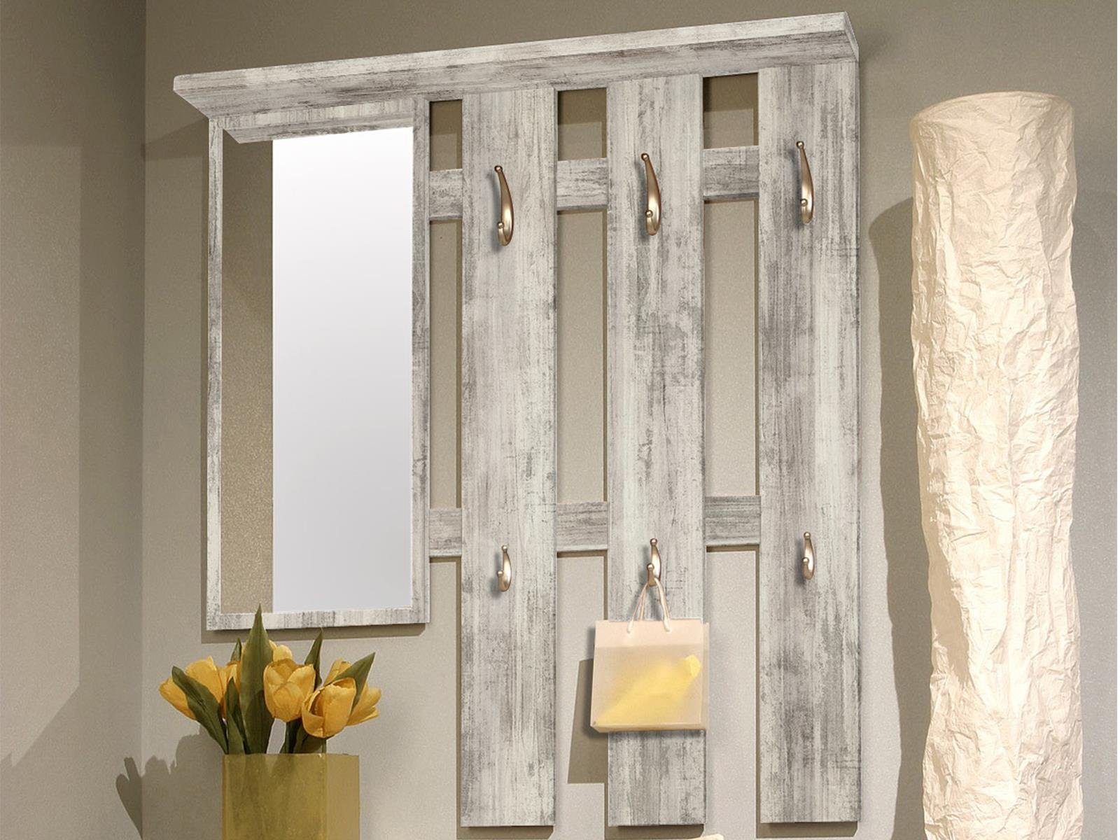 PREISBRECHER Garderoben-Set Selene, in Eiche Antik Nachbildung, B/H/T 100 x 191 x 25 cm