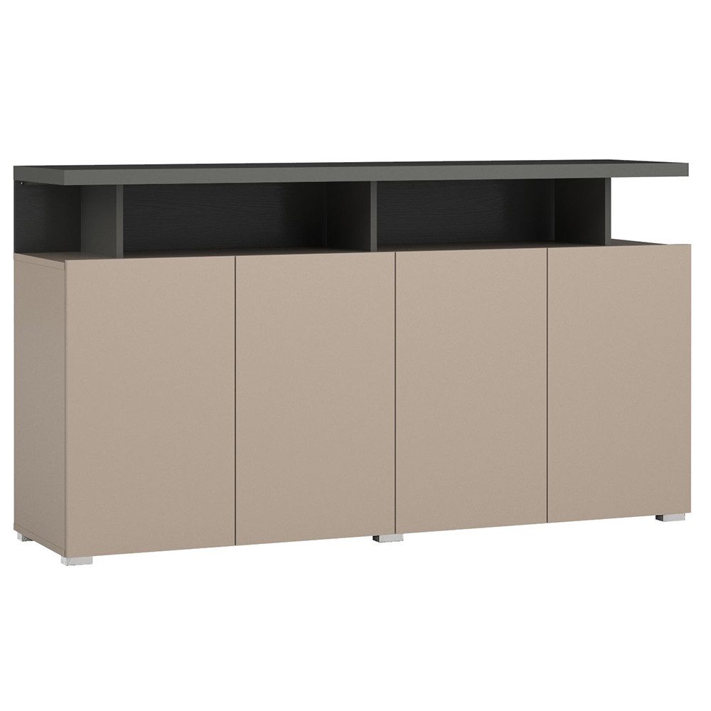 Lomadox Sideboard SELCE-83, in beige mit anthrazit, 153 cm breit, offen