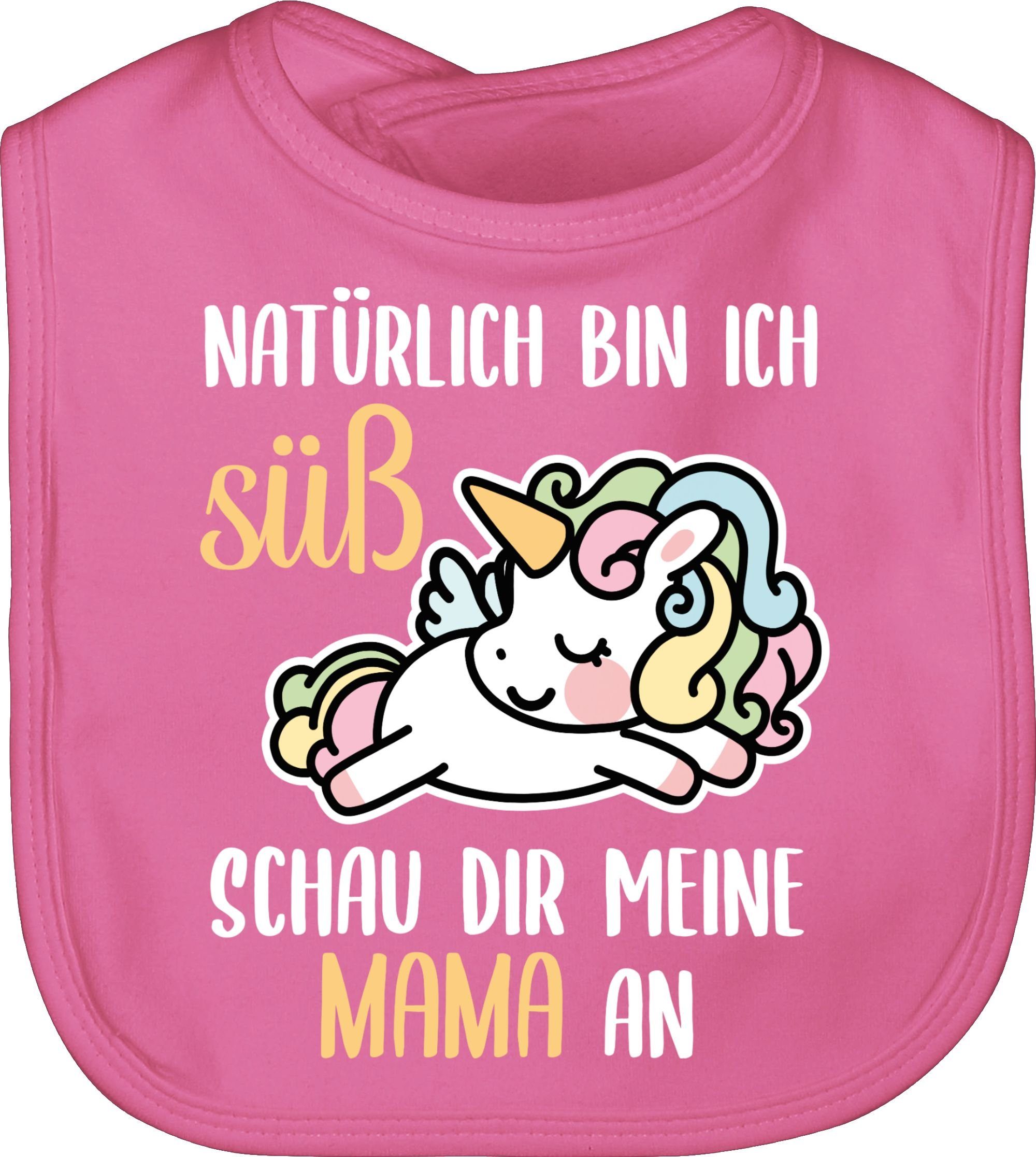 Natürlich Muttertagsgeschenk süß Lätzchen Einhorn, Pink mit ich Shirtracer 1 bin