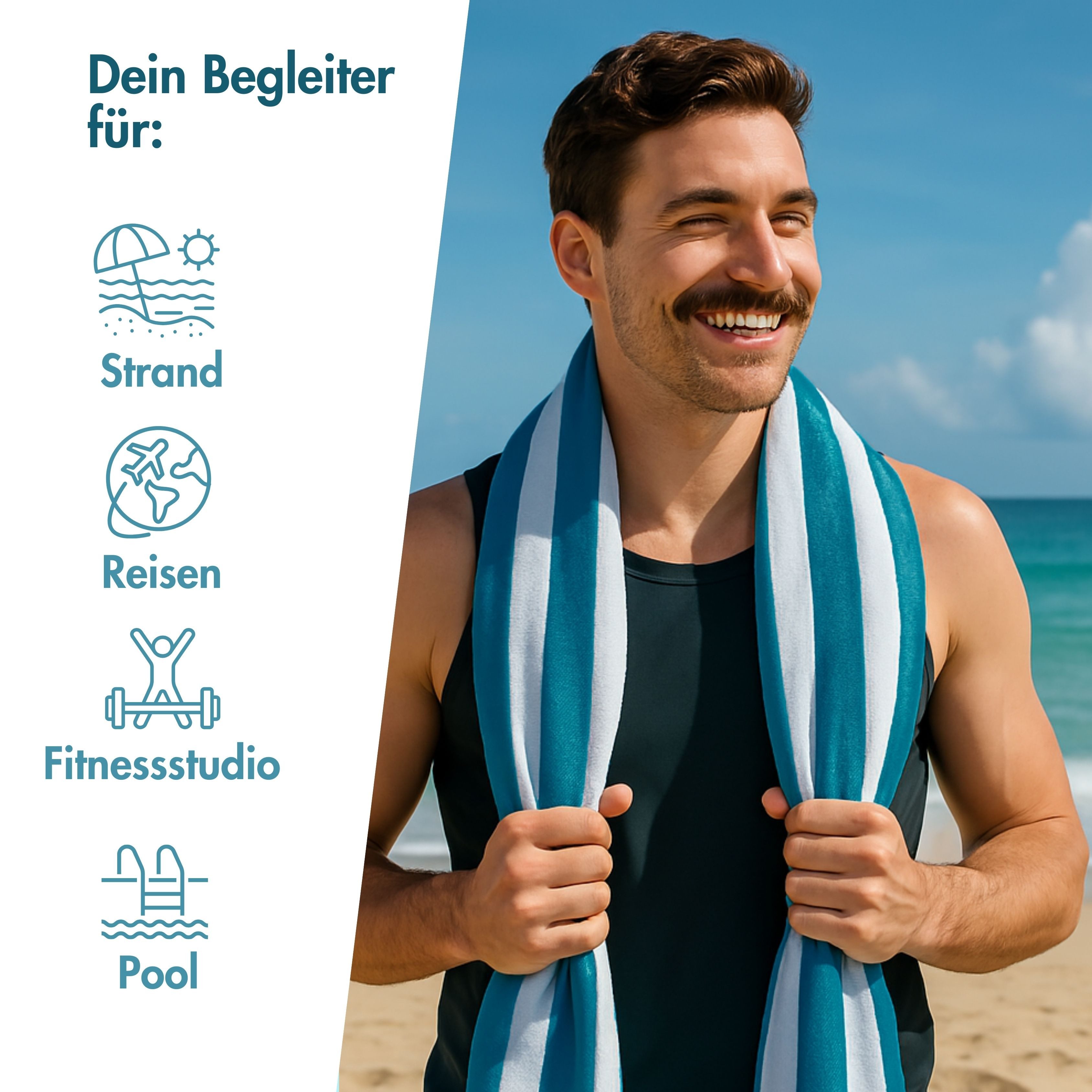 Momevo Handtuch Mikrofaser-Handtuch SunChill 80 × 160 cm für Reisen und Spo günstig online kaufen