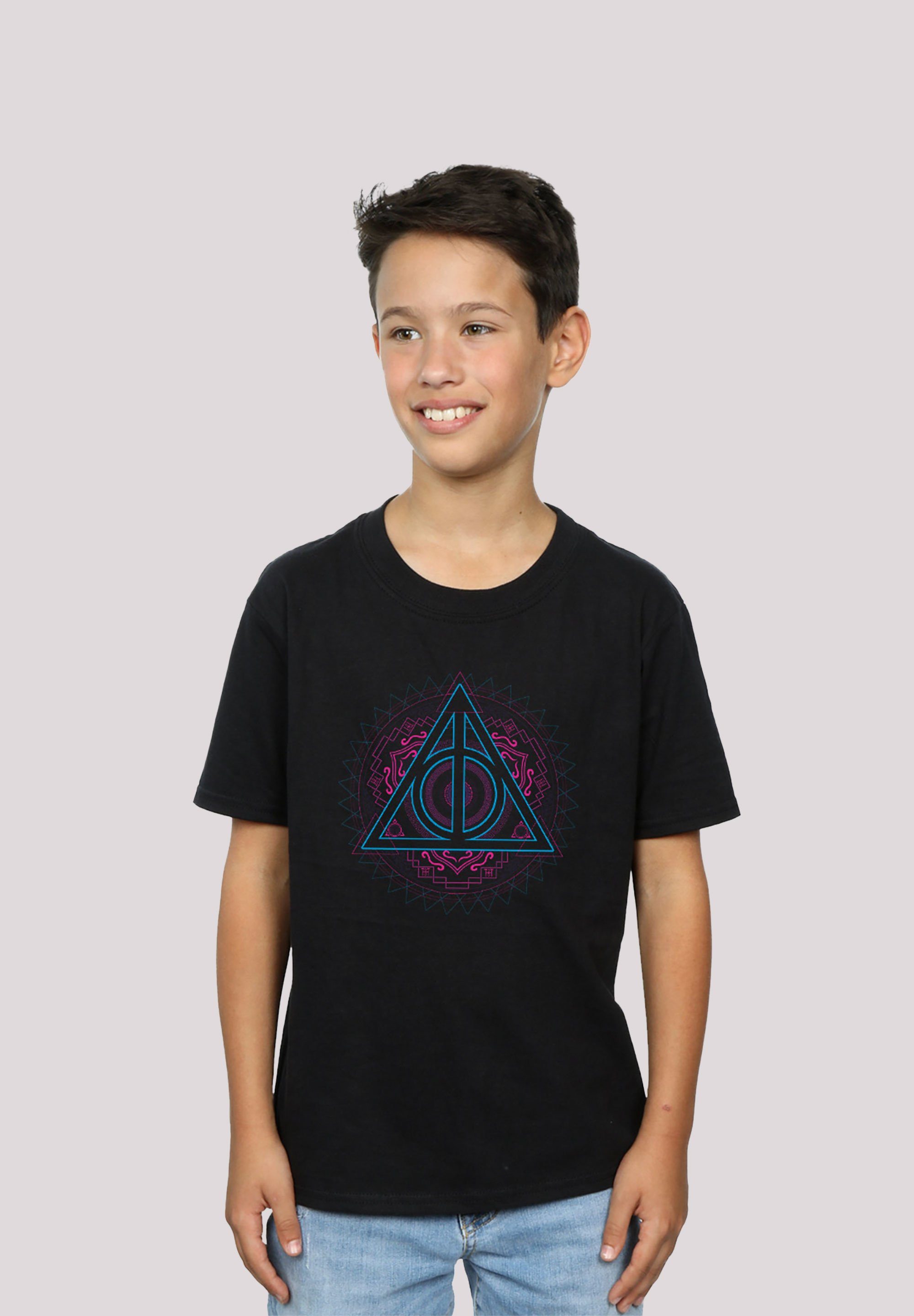 T-Shirt Todes schwarz Print Heiligtümer Neon F4NT4STIC des Harry Potter