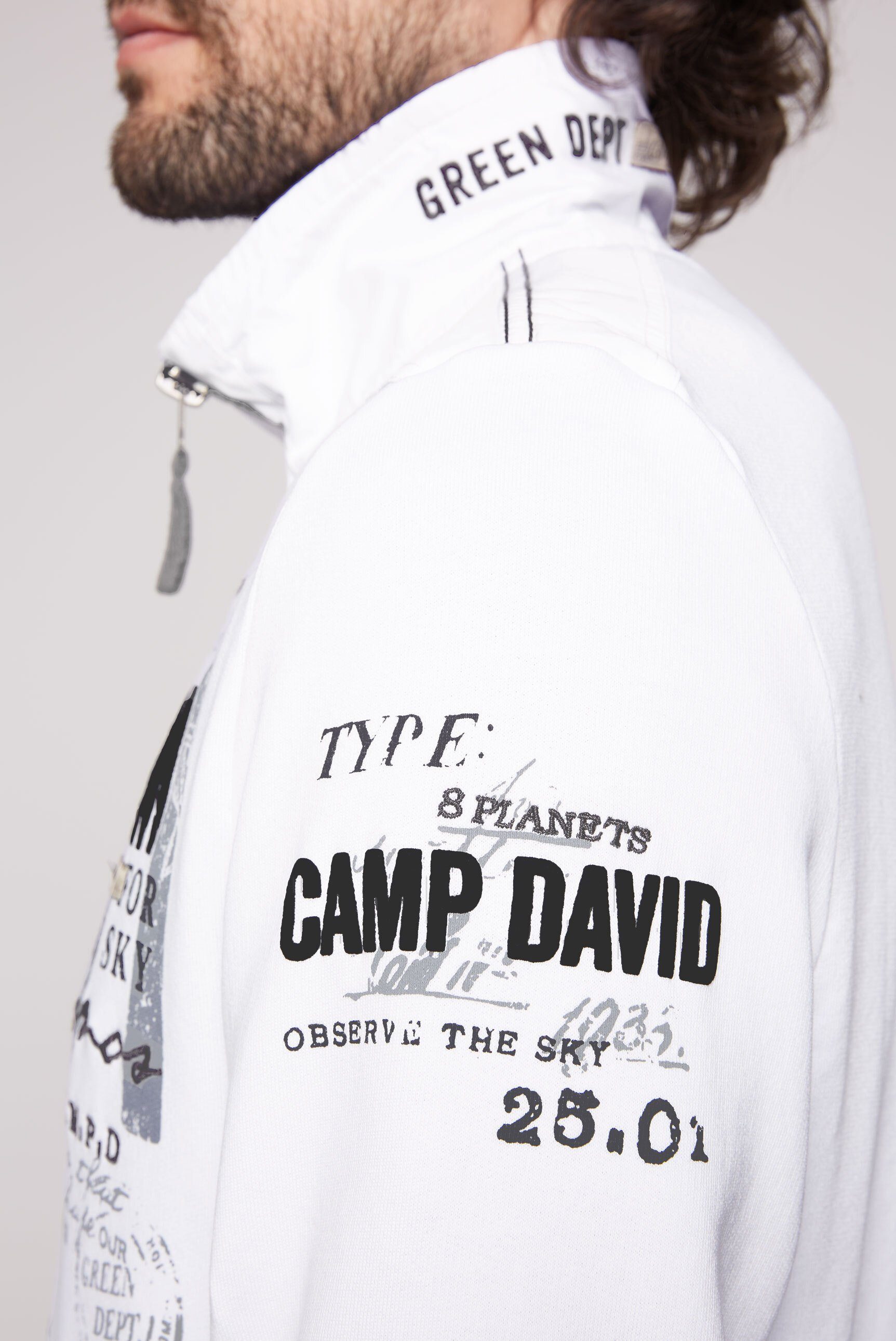 CAMP DAVID Sweatjacke mit Stehkragen