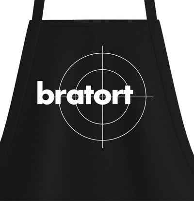 Youth Designz Grillschürze »Bratort Schürze Kochschürze für Männer mit lustigem Spruch«, Logo Print
