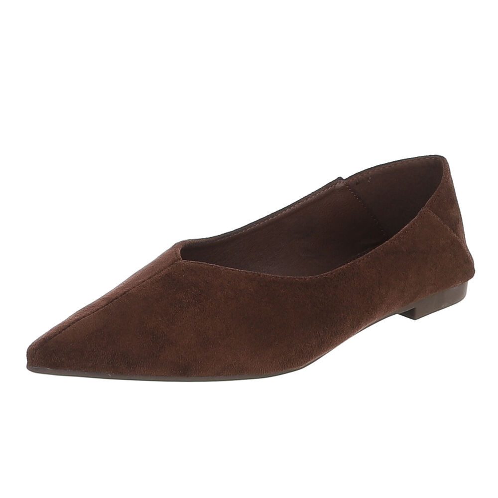 Ital-Design Damen Slipper spitz elegant ohne Verschluss Pumps (92078686) Blockabsatz Klassische Ballerinas in Braun
