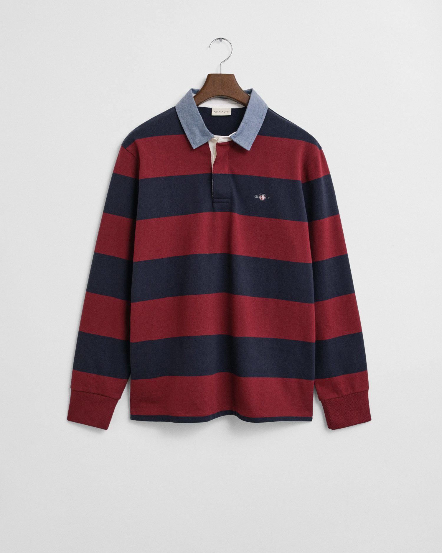 Gant Langarm-Poloshirt REG CHAMBRAY STRIPE HEAVY RUGGER günstig online kaufen