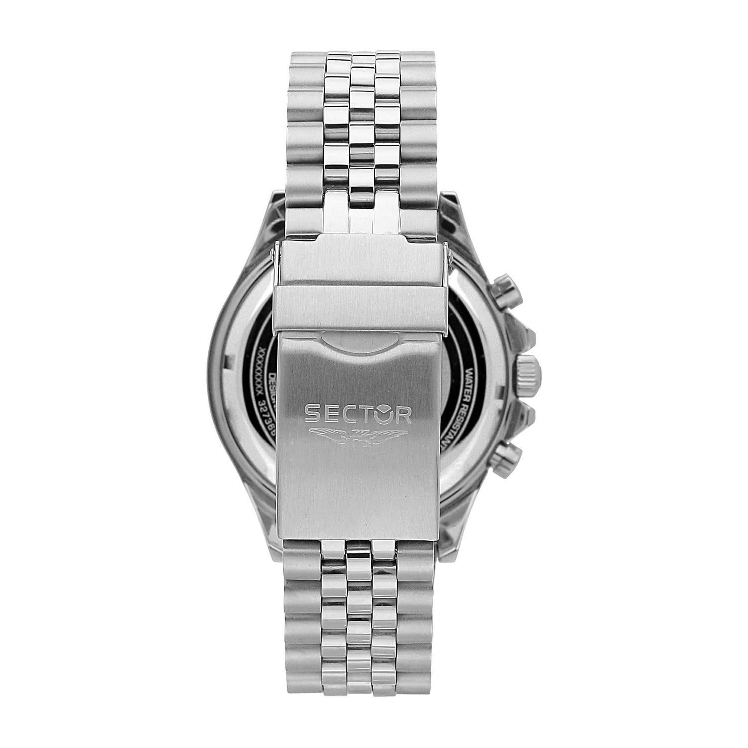 Sector Chronograph Sector Herren Armbanduhr Chrono, (Chronograph), Herren Armbanduhr rund, groß (ca. 43mm), Edelstahlarmband silber