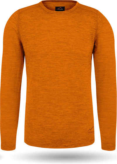 normani Langarmshirt Herren Merino Langarm Melbourne Merino Thermounterhemd Baselayer Skipullover aus 100 % Merinowolle