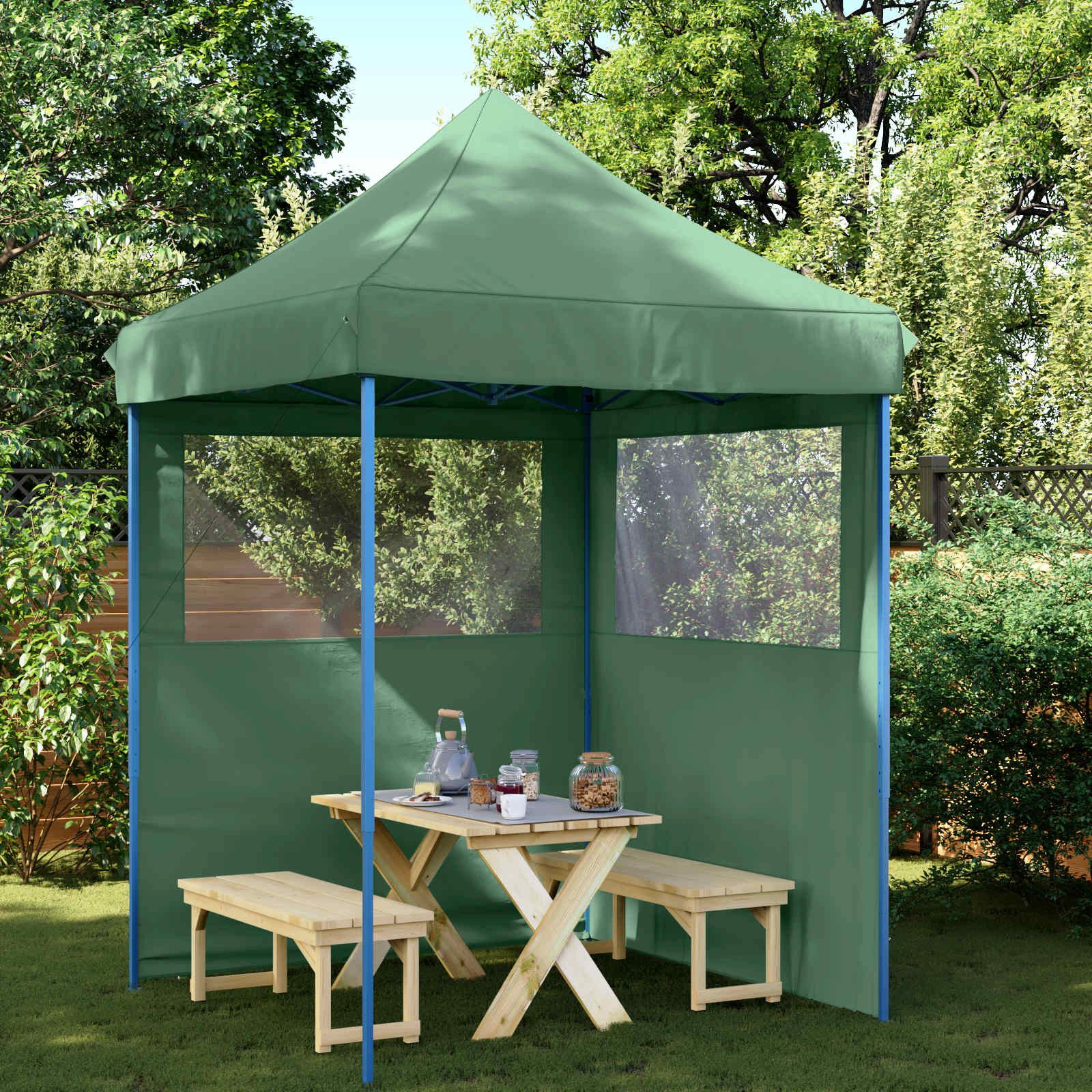 furnicato Partyzelt Modernes faltbares 200x200x306 cm Grün mit Oxford-Stoff, Rostgeschützter Pavillon mit Rollentasche und Drei-Stufen-Einstellung
