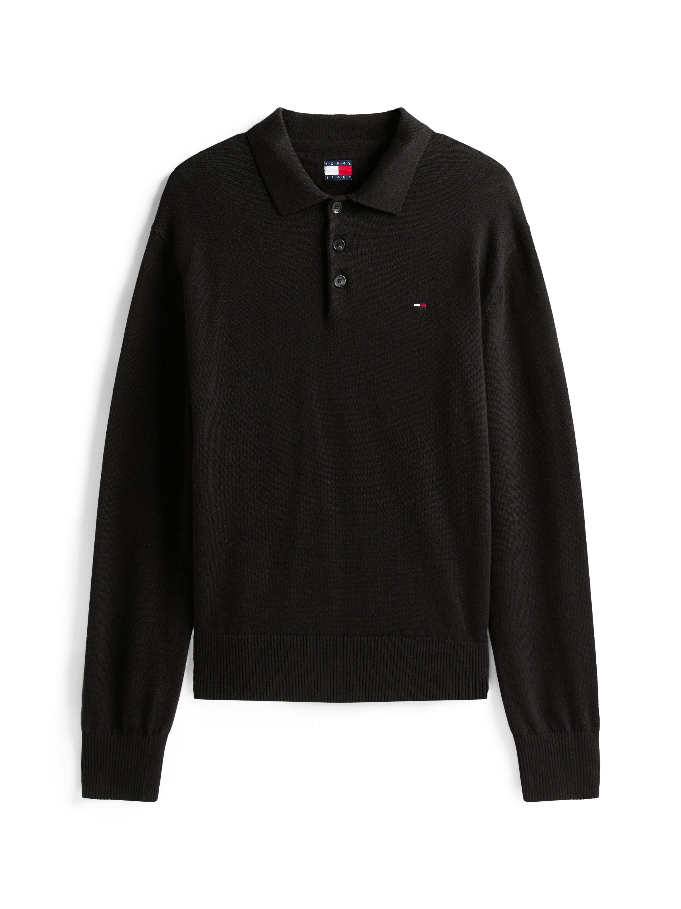 Tommy Jeans Polokragenpullover TJM SLIM ESSENTIAL POLO SWEATER mit Logostickerei