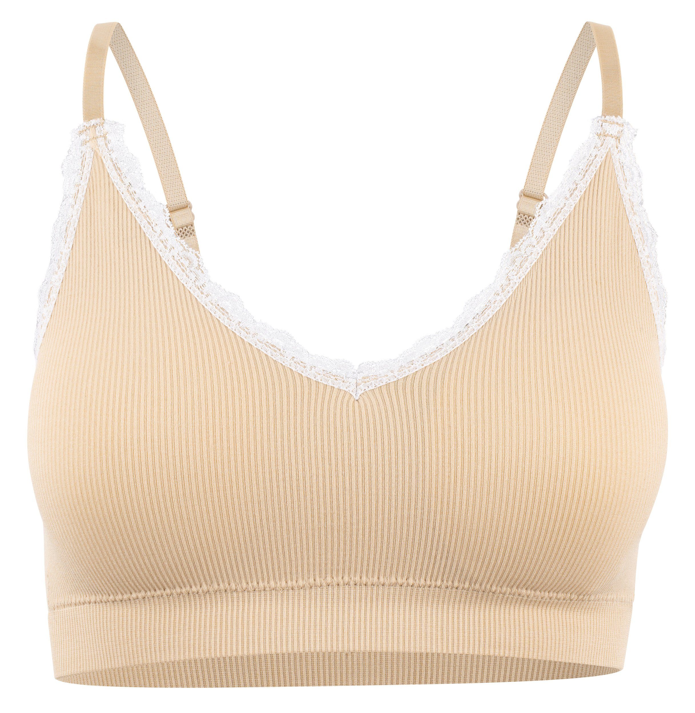 Yenita® Bustier Ribbed Collection mit feiner Spitze