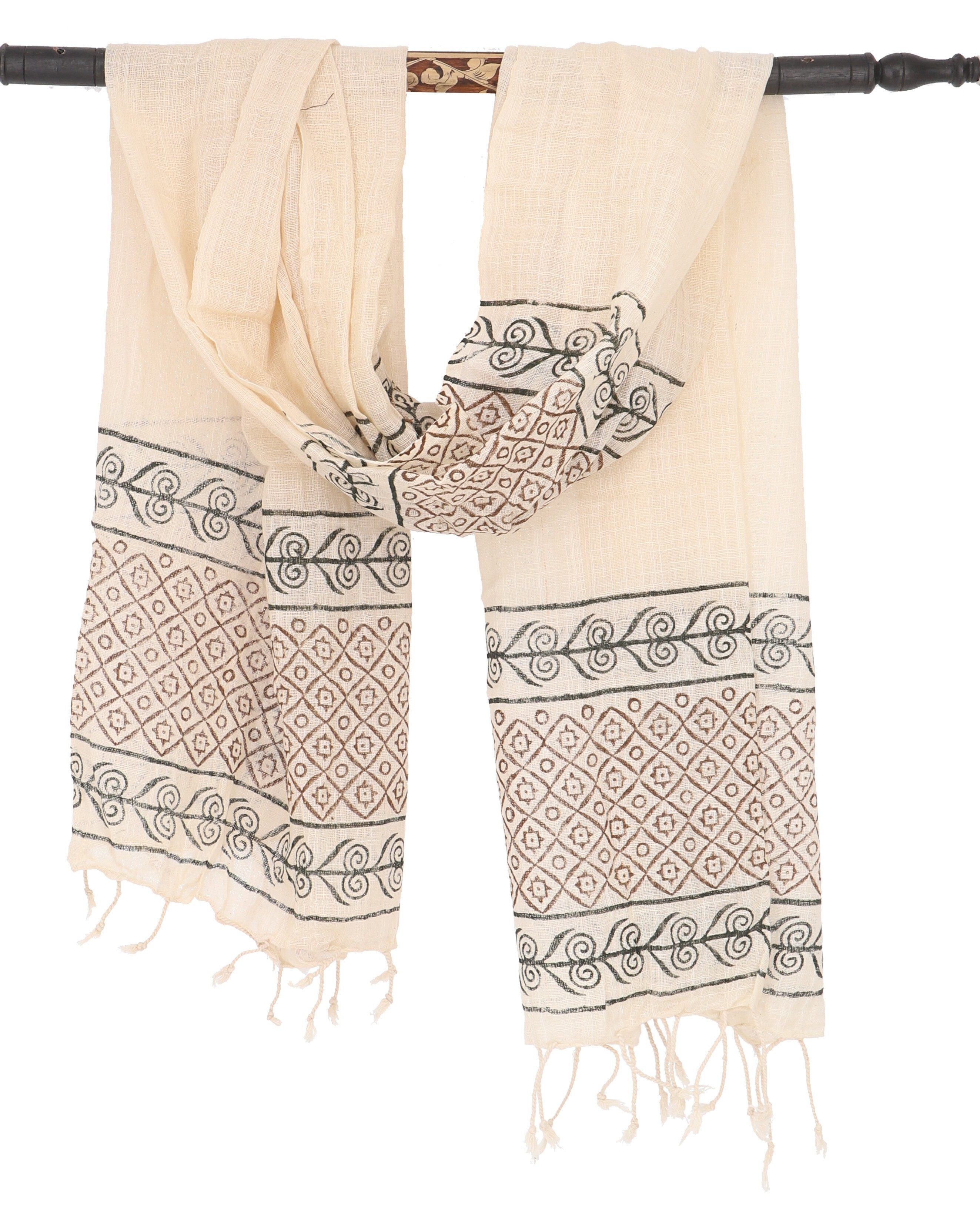 Guru-Shop Halstuch Handgewebtes Baumwolltuch mit Tribalmuster,..