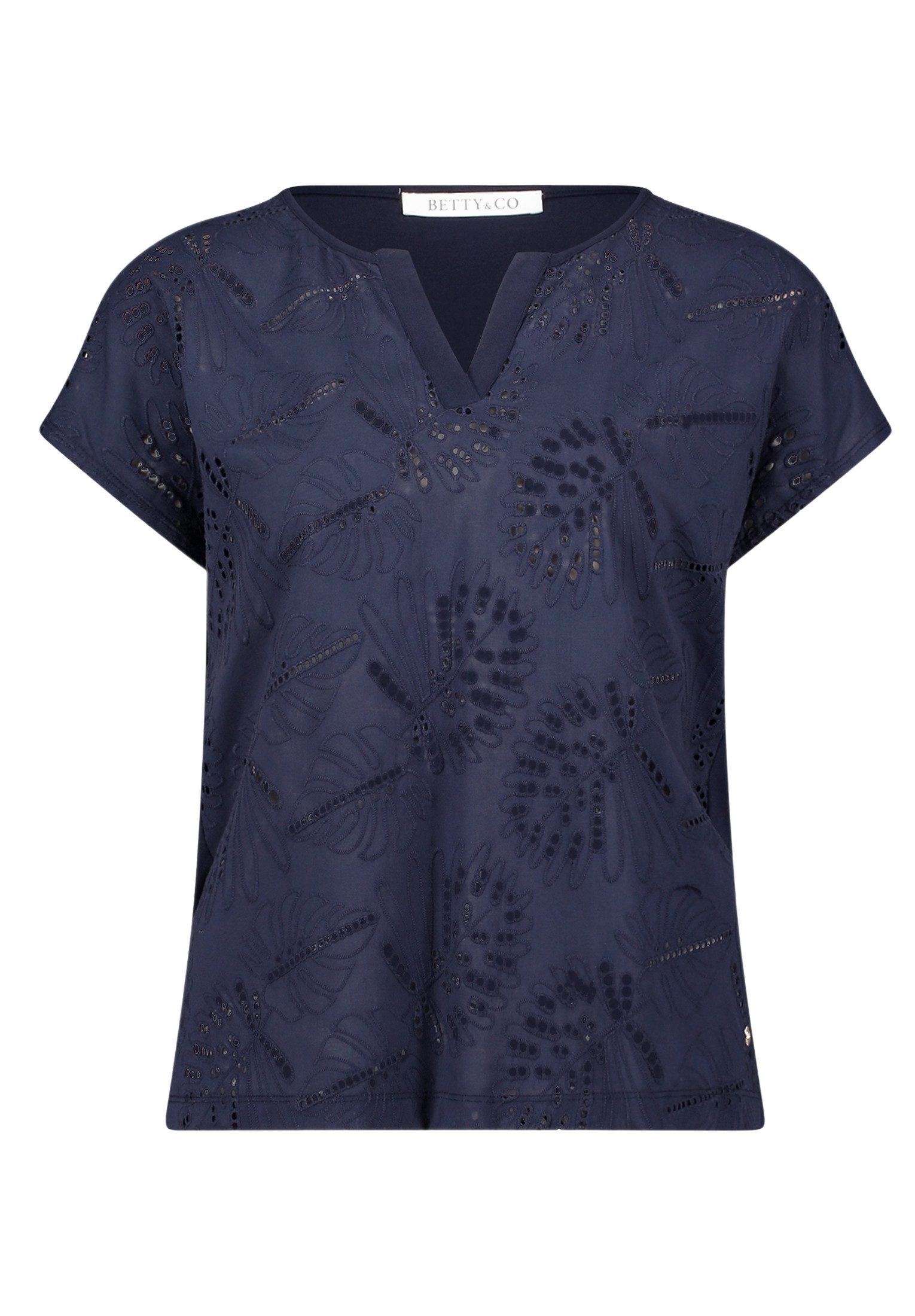 Betty&Co Kurzarmshirt Damen mit V-Ausschnitt (1-tlg)