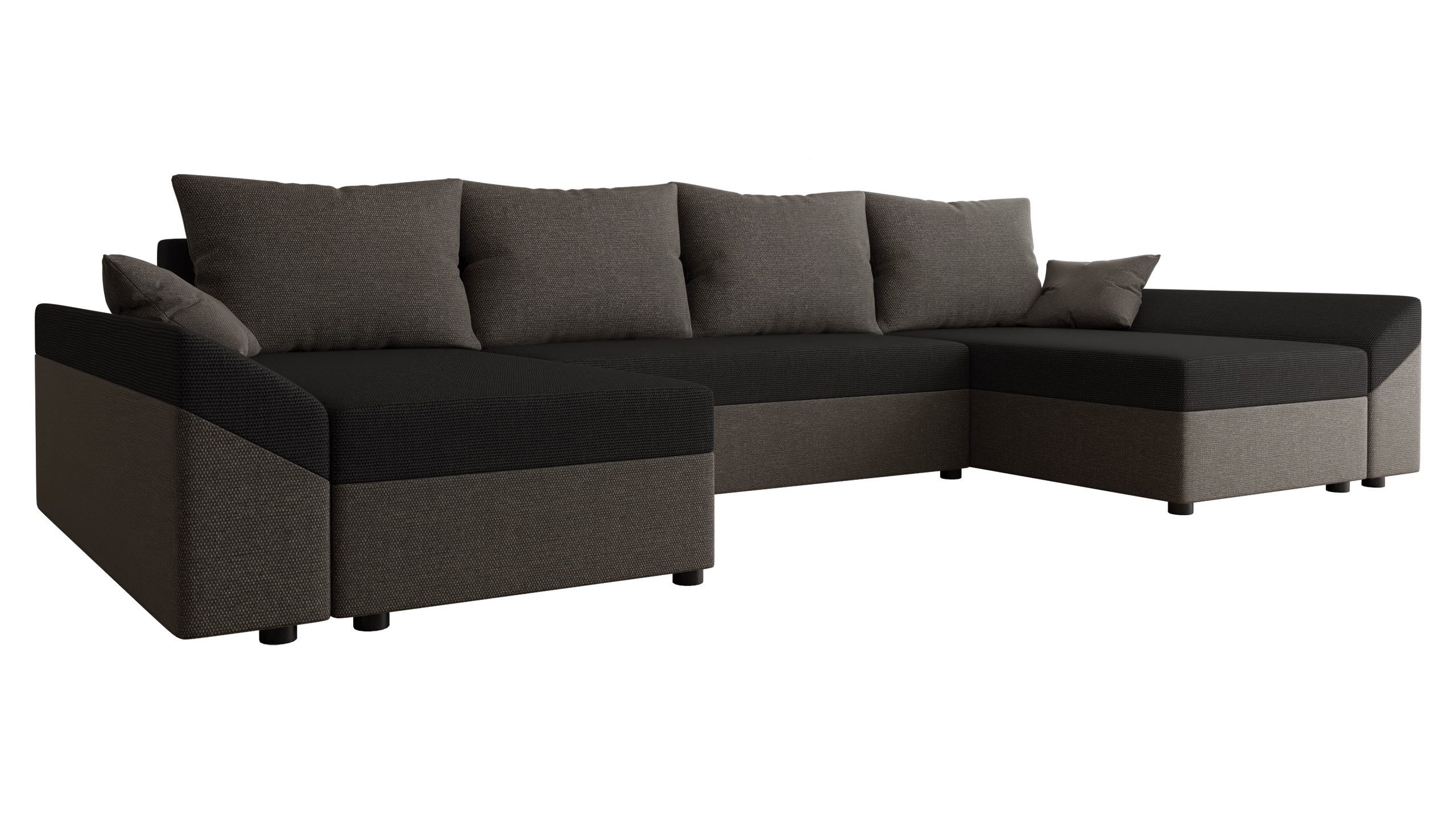 MIRJAN24 Wohnlandschaft Dante U Lux, mit Schlaffunktion und Bettkasten, 5 Sitzer, Symmetrisches U-Form