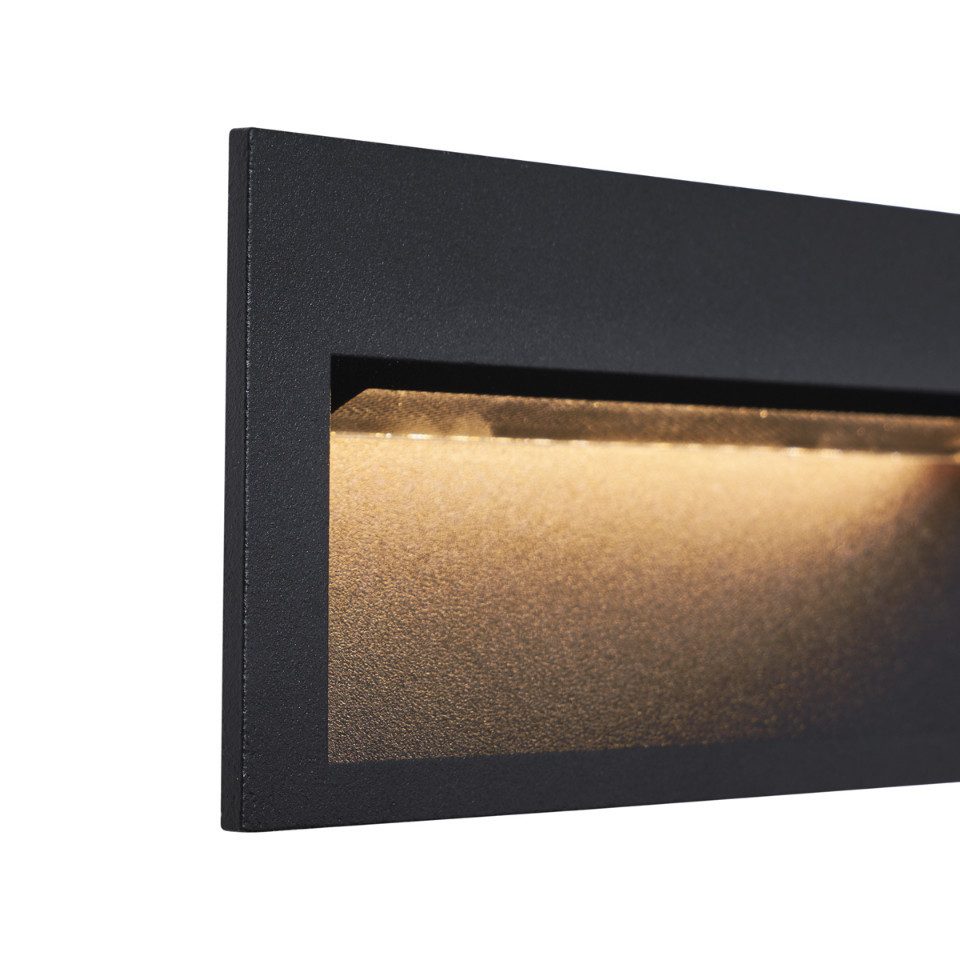 Qazqa LED Einbaustrahler Mert, LED fest integriert, Extra-Warmweiß, QAZQA Außen Einbau­leuchte, integrated, Schwarz, Aluminium, Modern